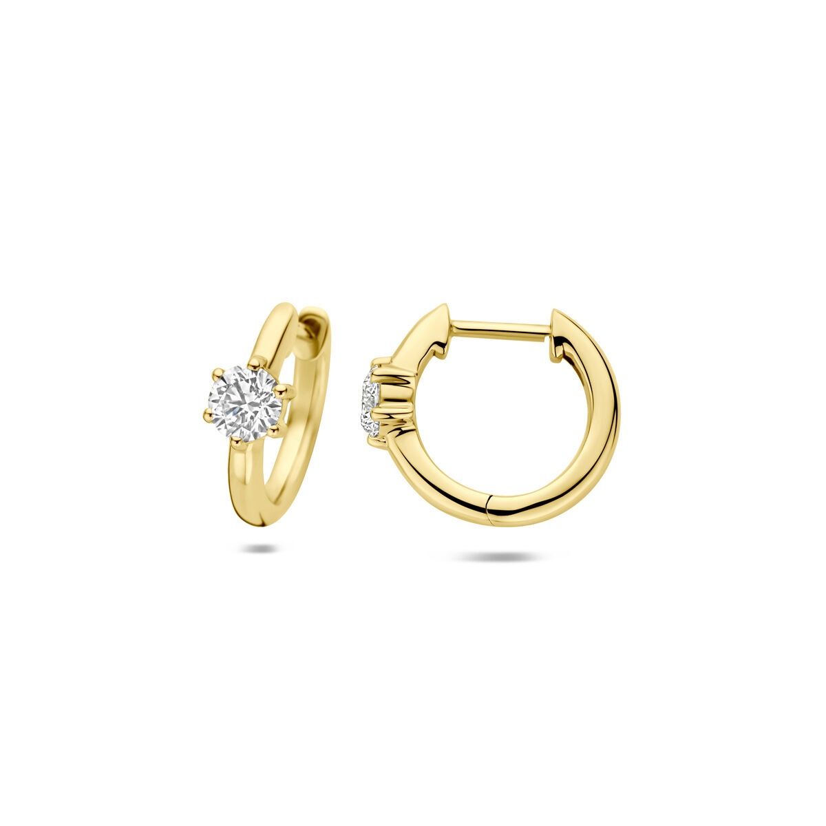 Orecchini a cerchio in oro 14k con diamante lab grown