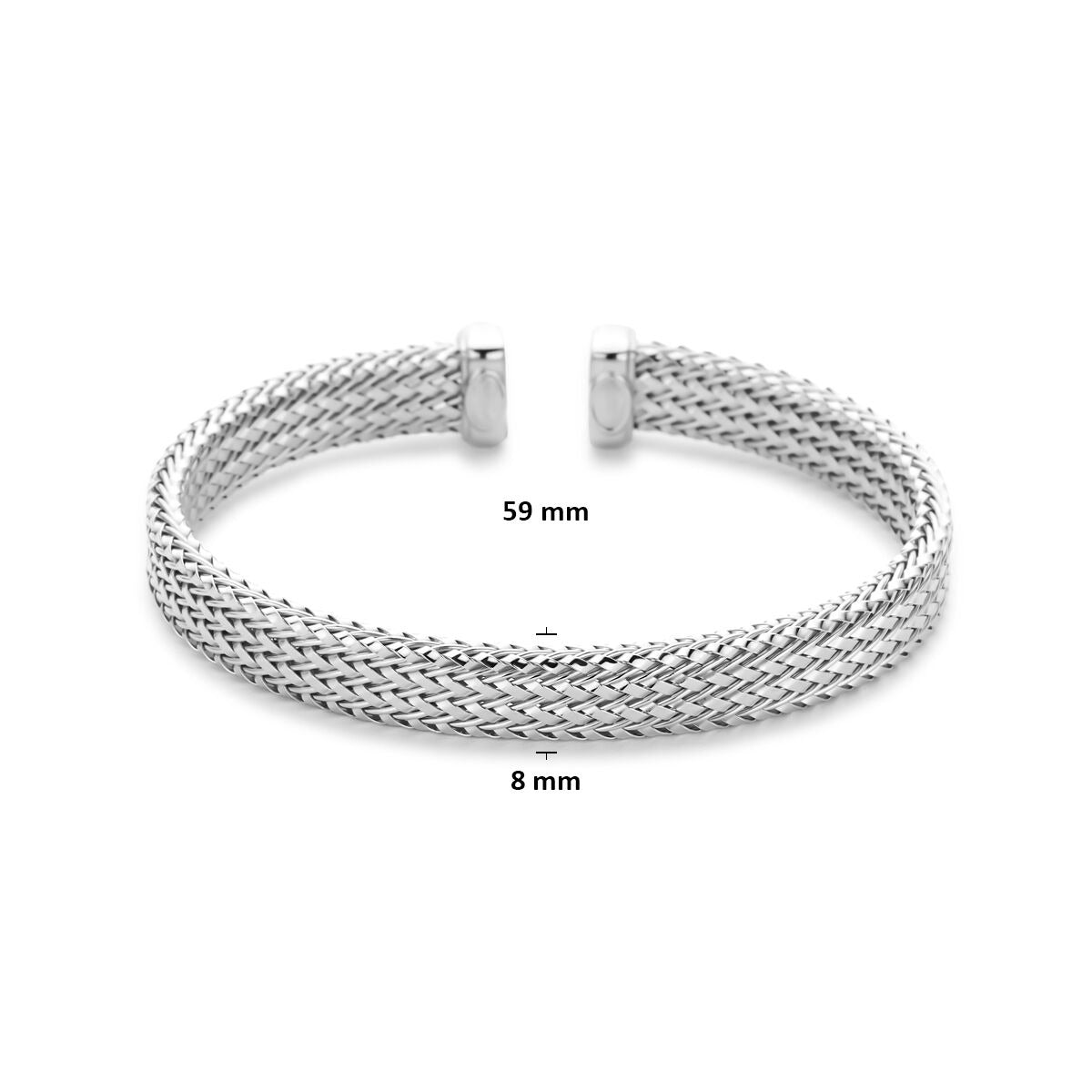 Bracciale rigido in argento 925 rodiato 59 x 8 mm
