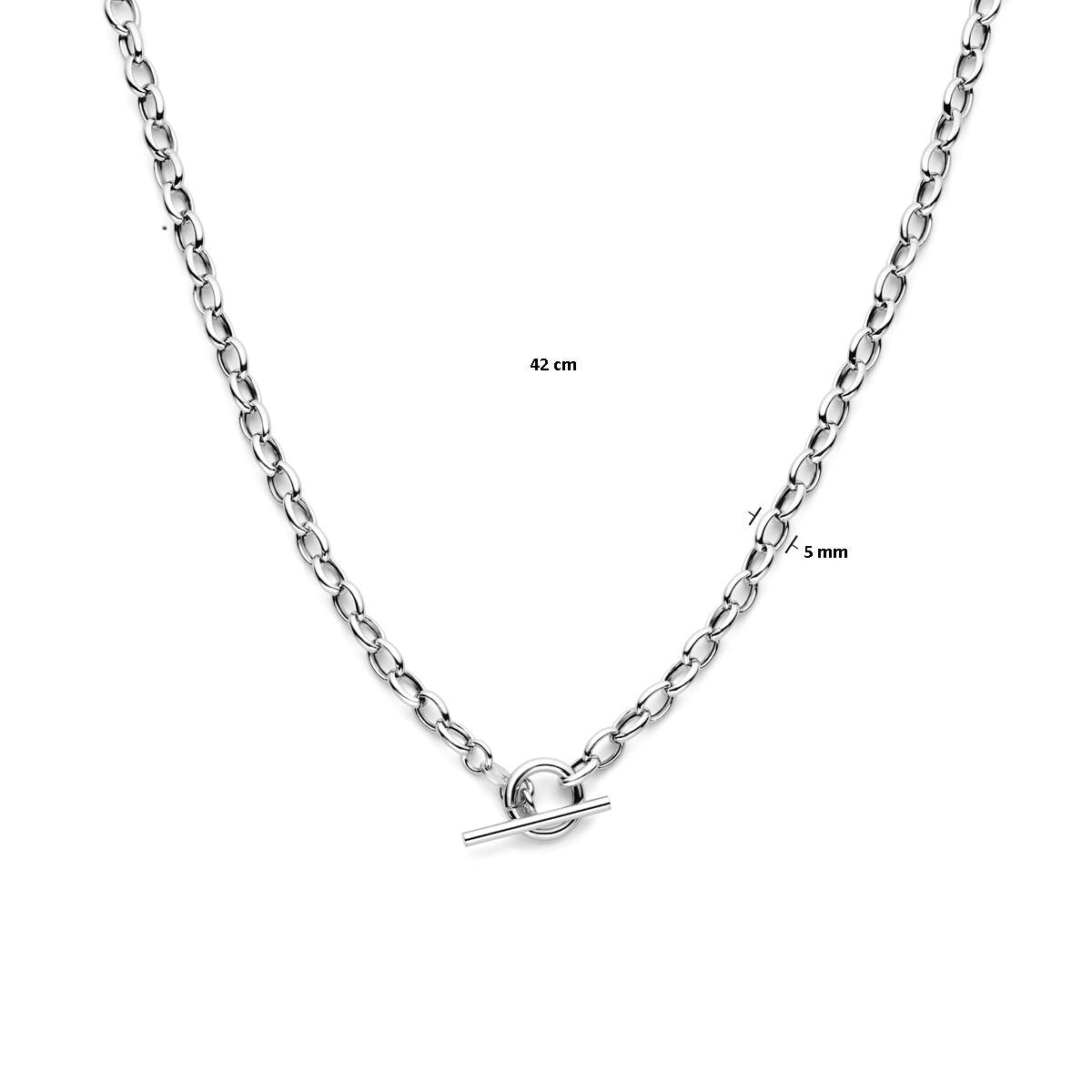 Collana da donna in argento – collana ad ancora rodiata con fermaglio a gancio