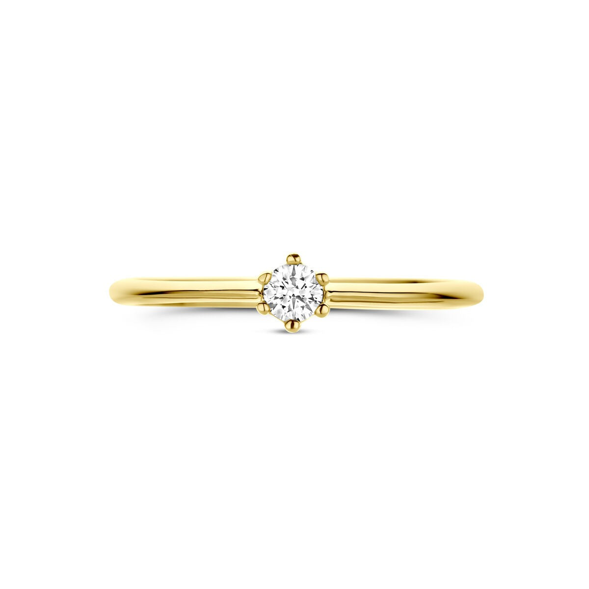 Anello da donna in oro con zircone – oro giallo 14k