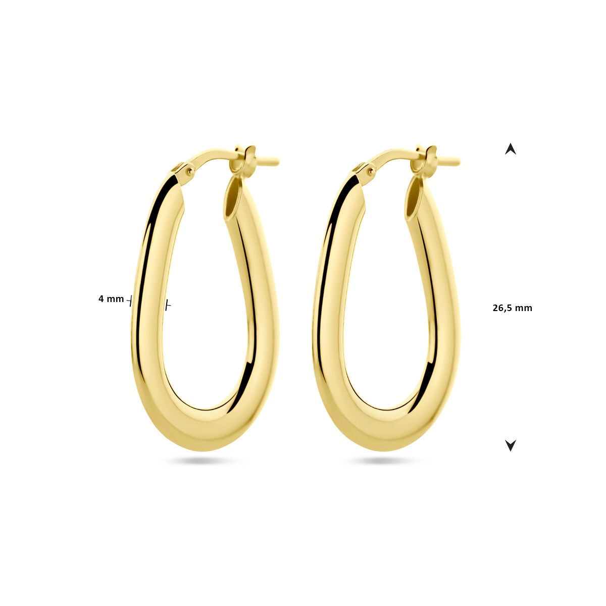 Orecchini a cerchio in argento dorato – 26.5x4 mm