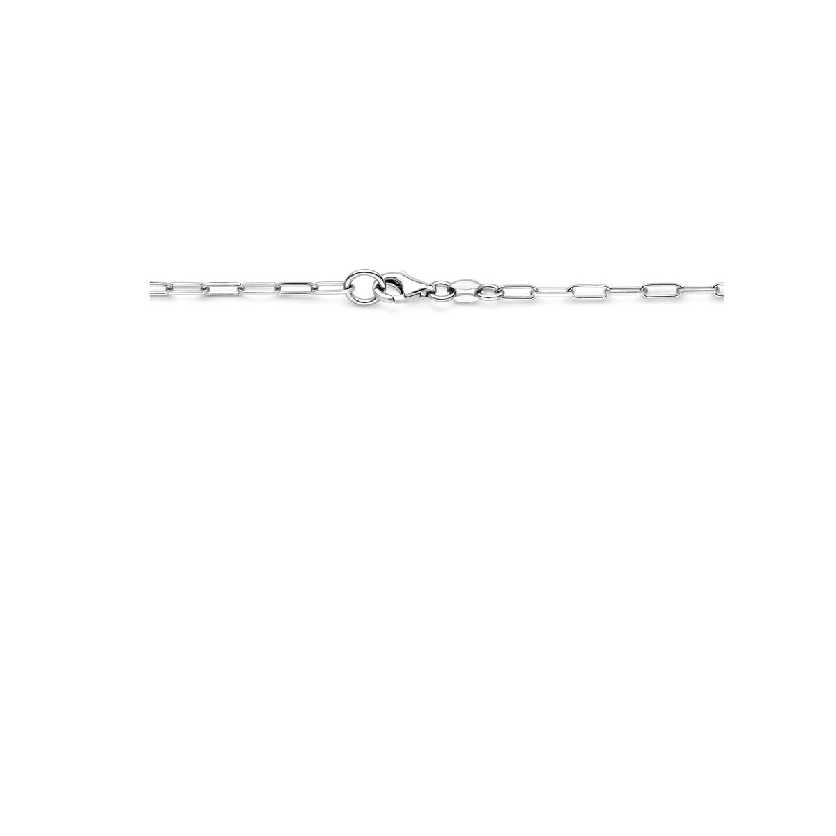 Collana paperclip in argento con connettore – argento 925 rodiato
