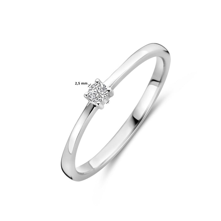 Zilveren damesring met zirkonia – gerhodineerd 925 zilver, 2,5 mm