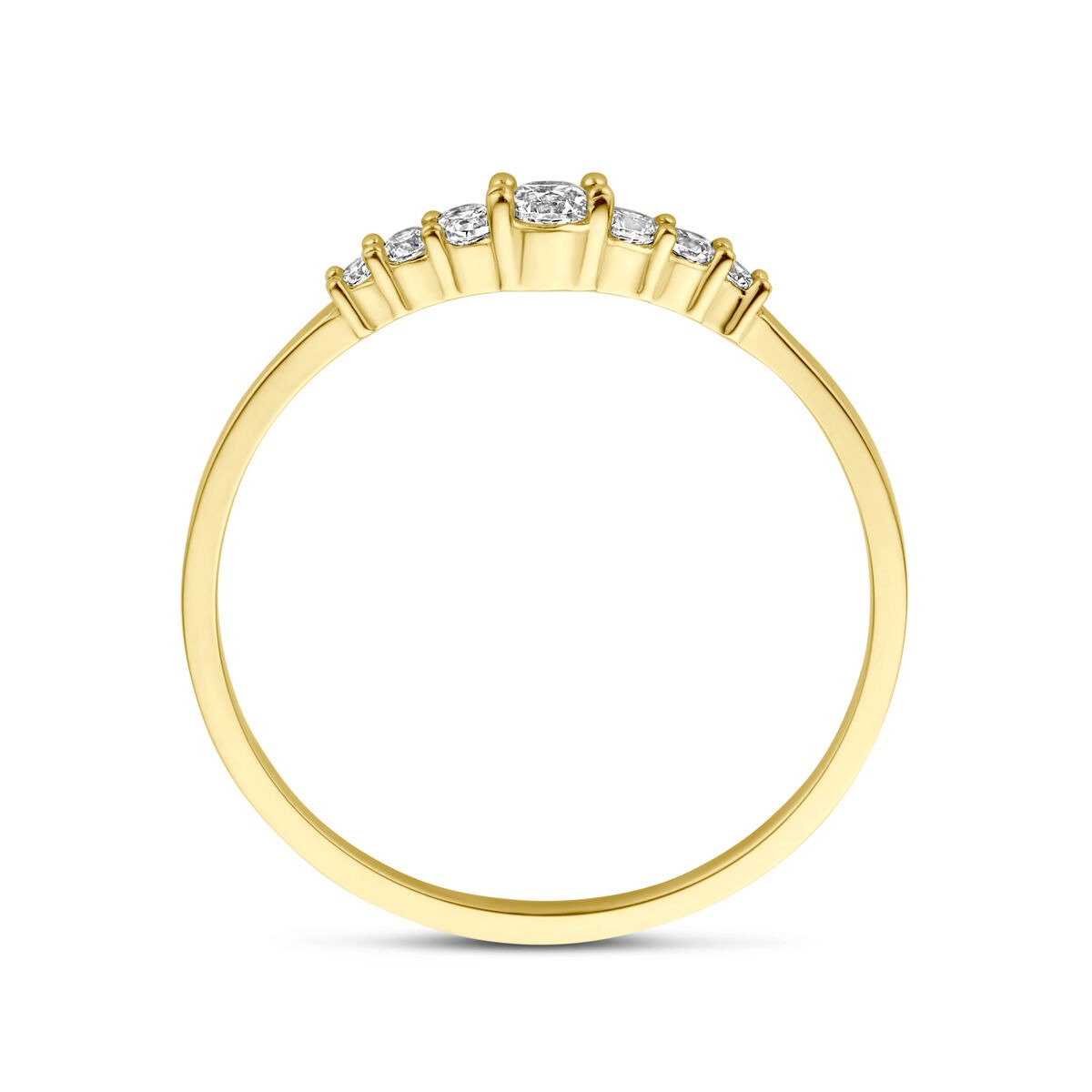 Anello in oro giallo 9k con zirconi
