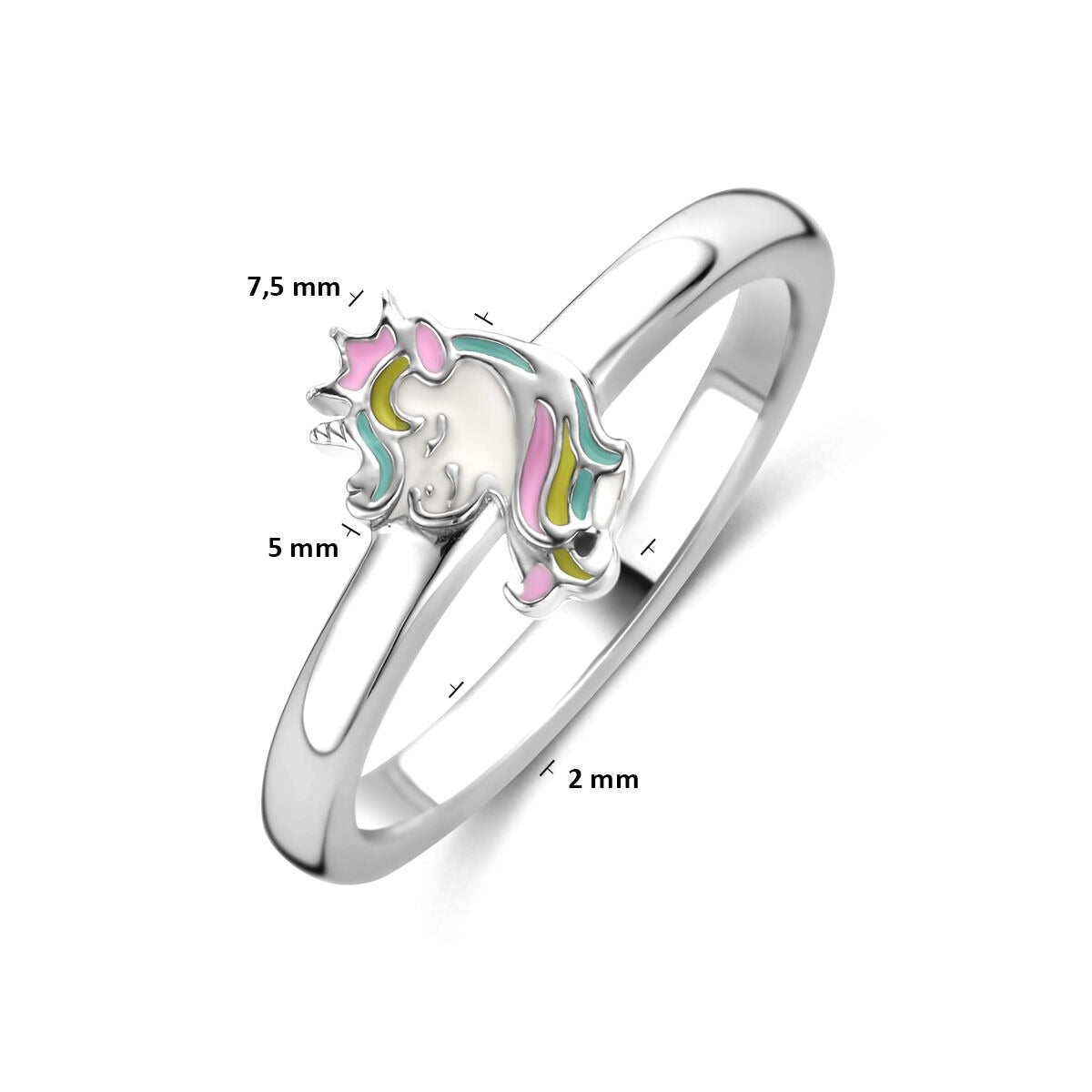 Anello da bambino in argento con unicorno – argento 925 rodiato