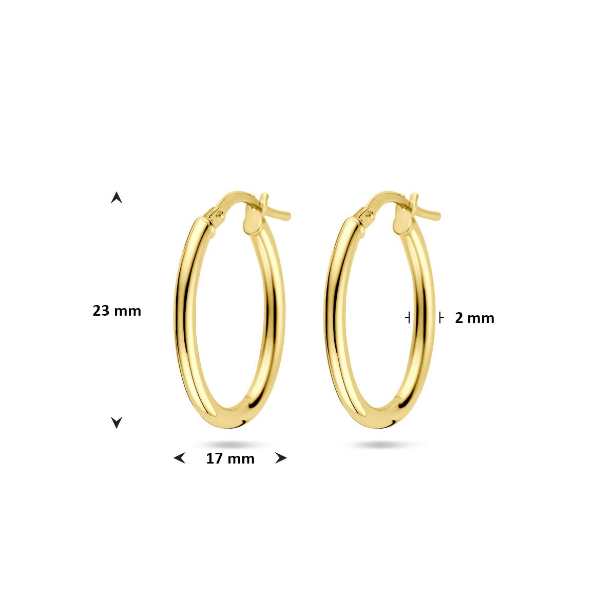 orecchini a cerchio in oro giallo 14k con anima d'argento – Silgold
