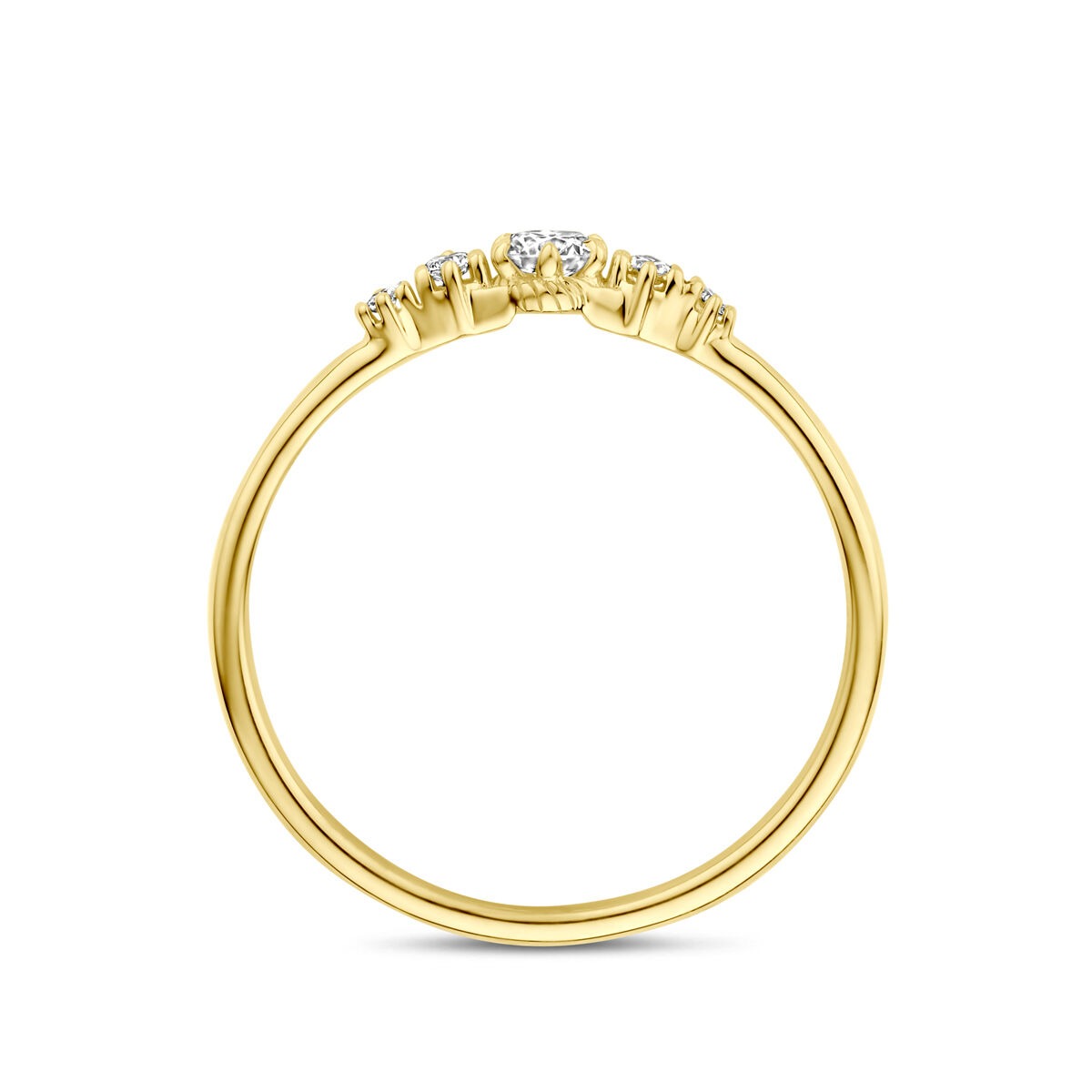 Anello in oro giallo 14k con diamante lab grown