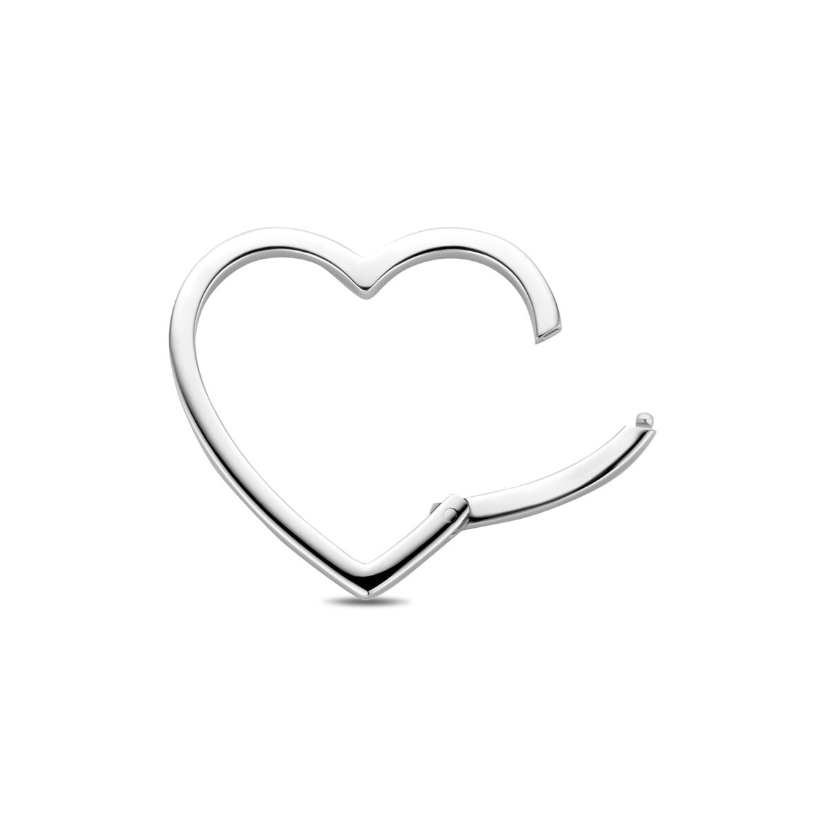 Connettore cuore in argento rodiato