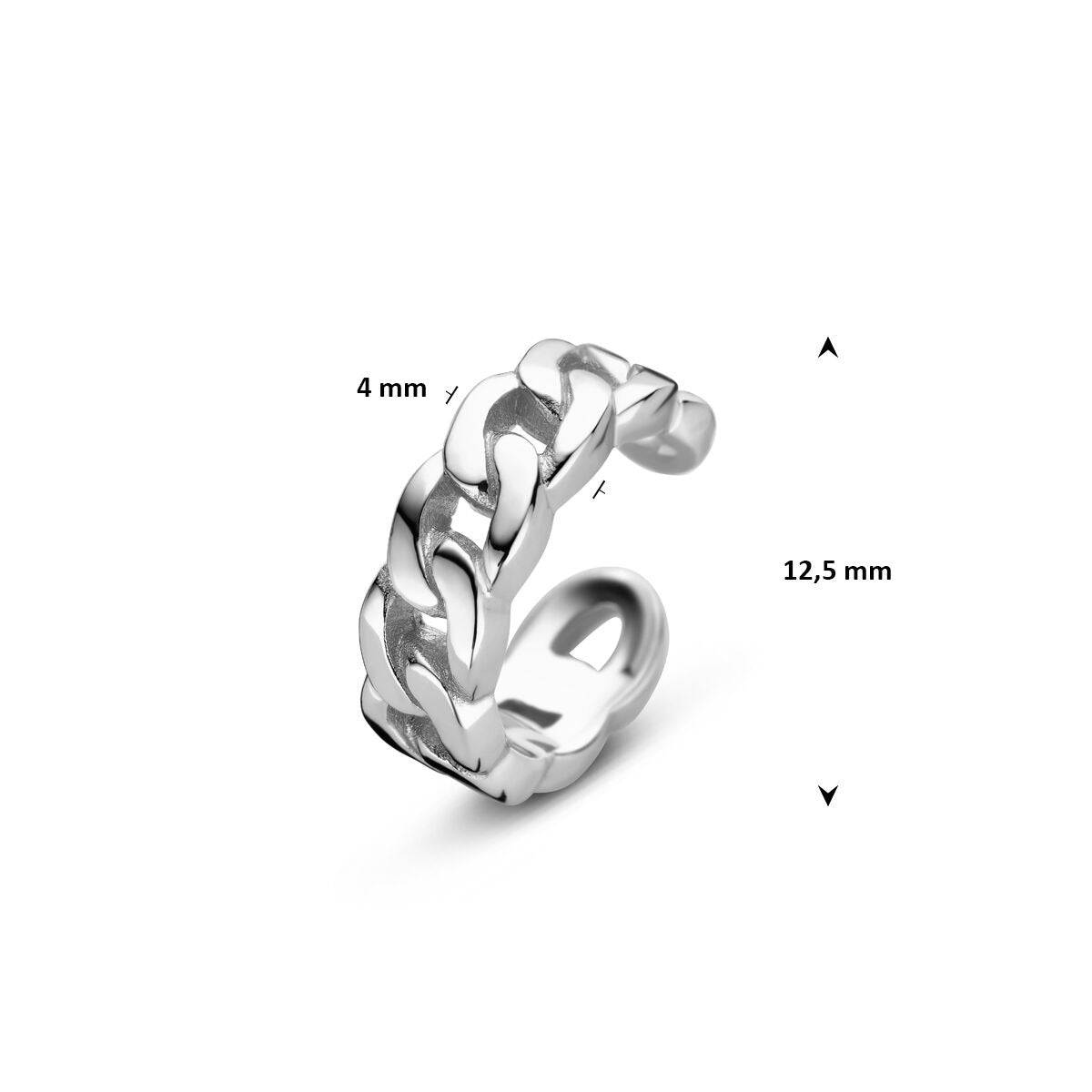 Ear cuff in argento – argento 925 rodiato