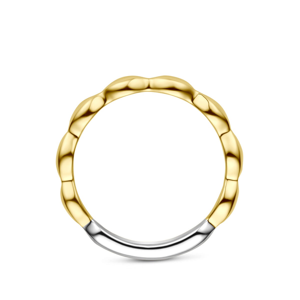 Anello in argento 925 placcato oro e rodiato 2,5 mm