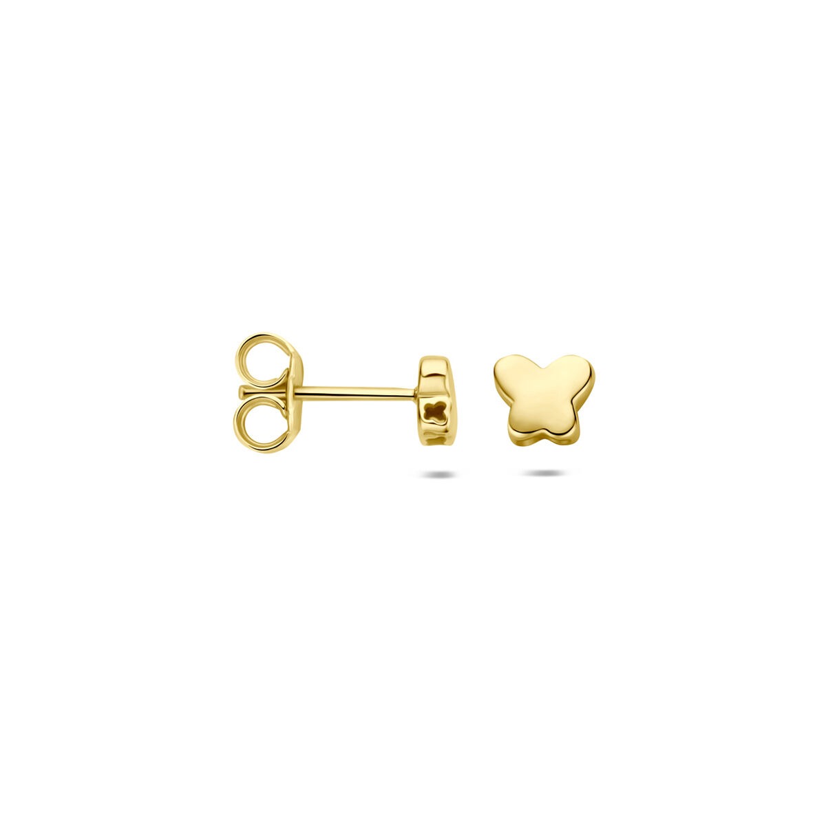 Orecchini a bottone cuoricini in oro giallo 14k
