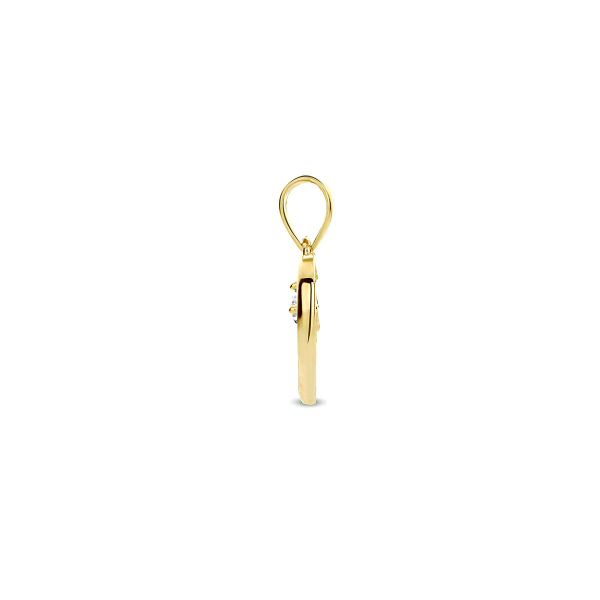 Ciondolo Cuore in Oro Giallo 9k con Zirconia
