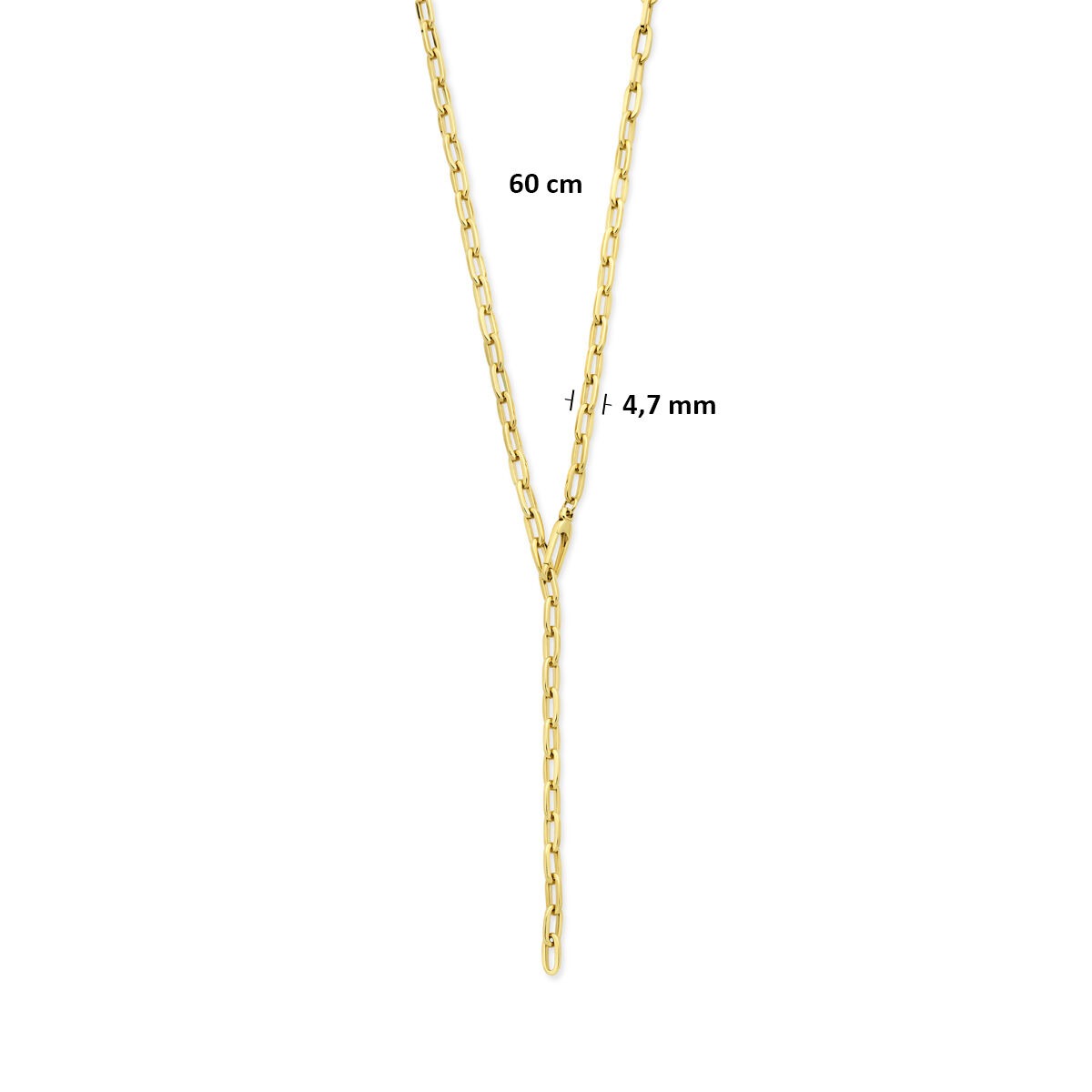 Collana a Y in oro giallo 14k – maglia ad ancora con versatilità moderna