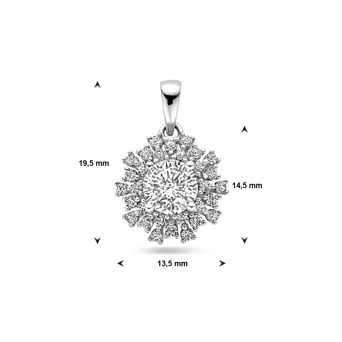 Ciondolo in Argento Rodiato con Zircone – Entourage Pavé