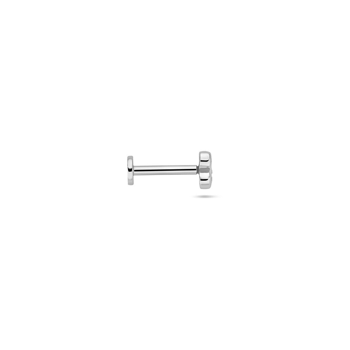 Piercing flat back in argento con zircone – rodiato 925