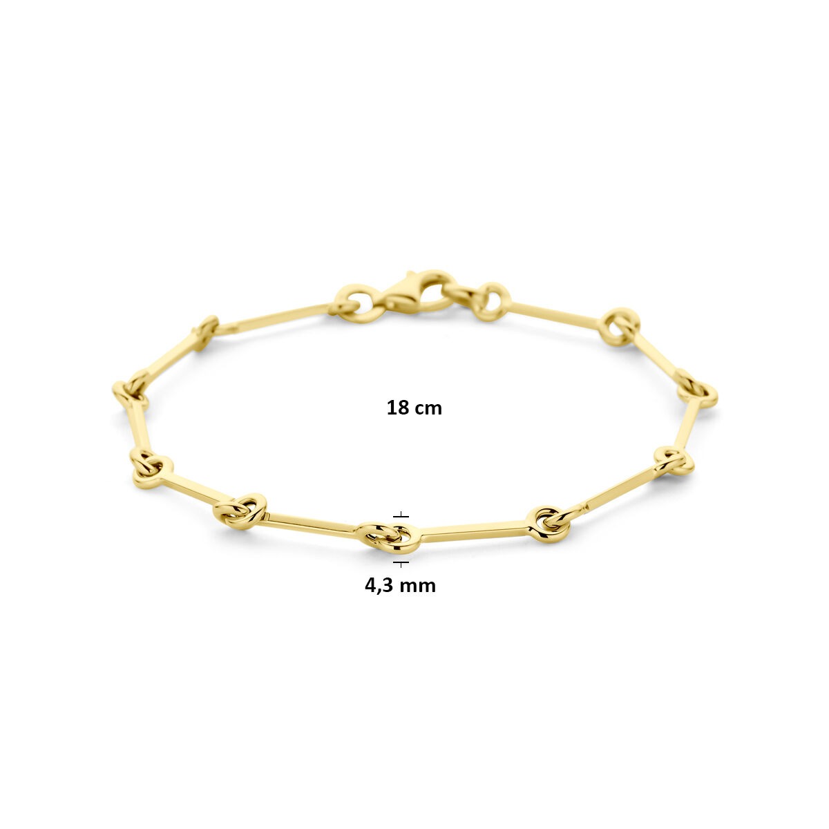 Bracciale a maglia in oro 14K