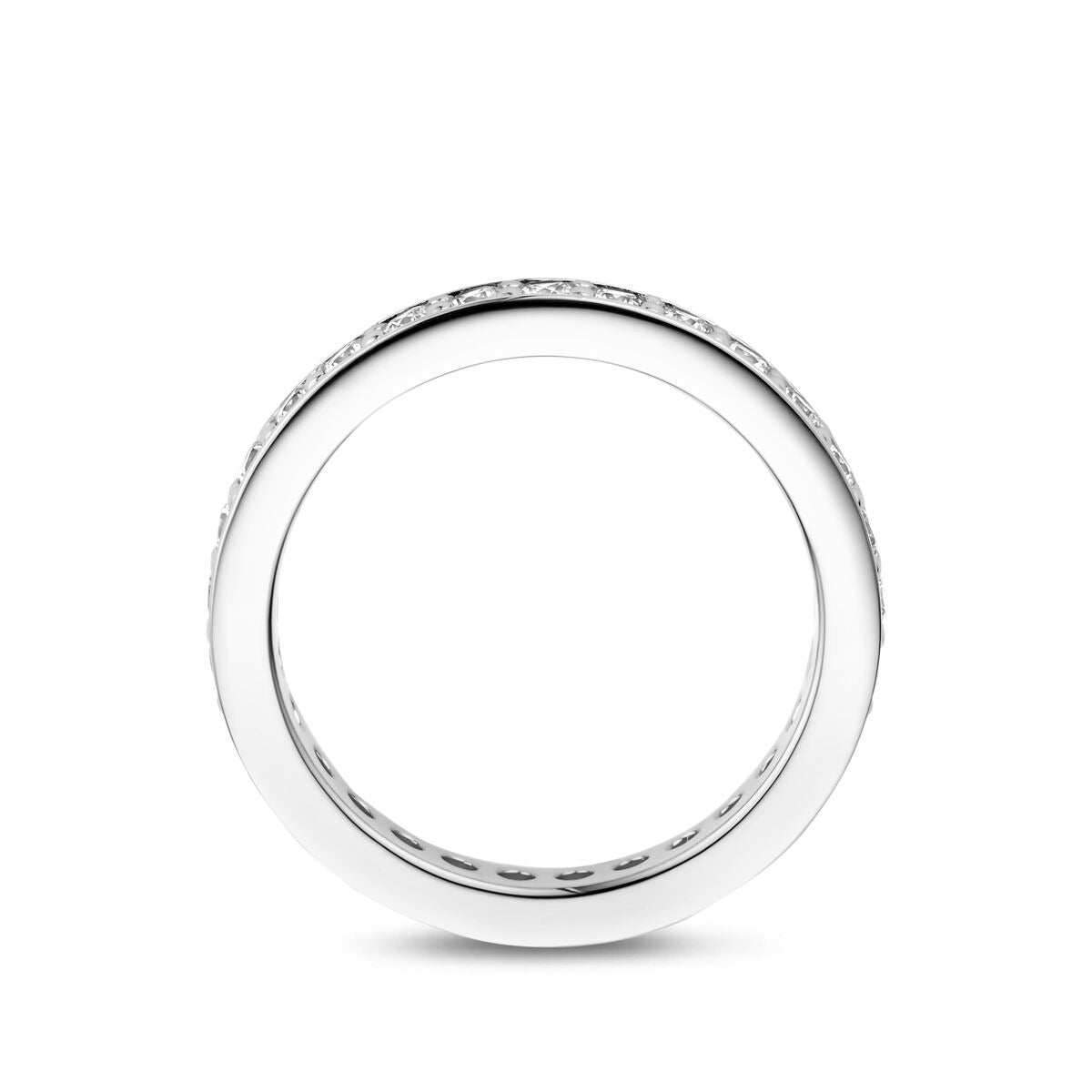 Anello in argento 925 rodiato con zircone 2,9 mm