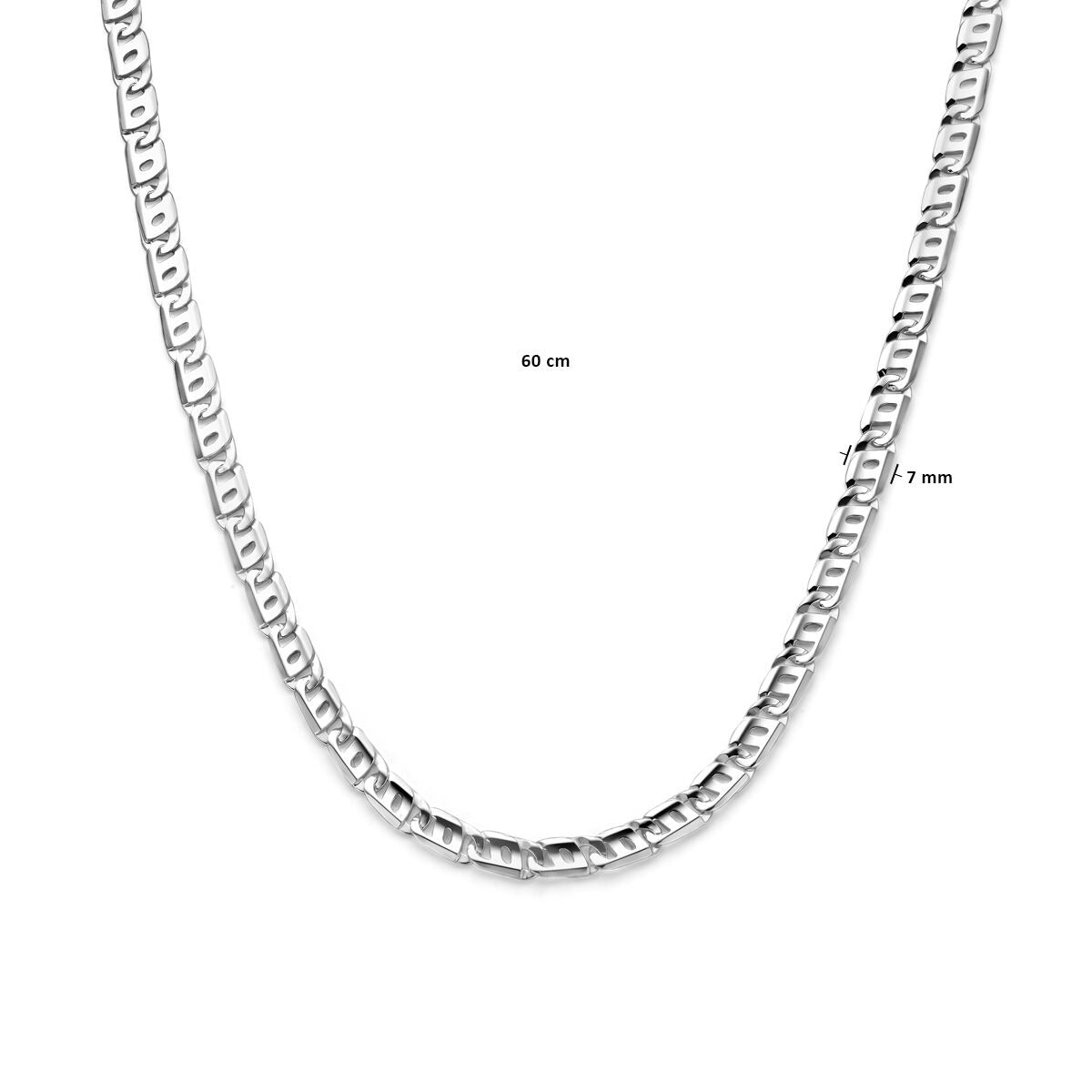 Collana da uomo in argento con maglia ancora larga e chiusura a moschettone