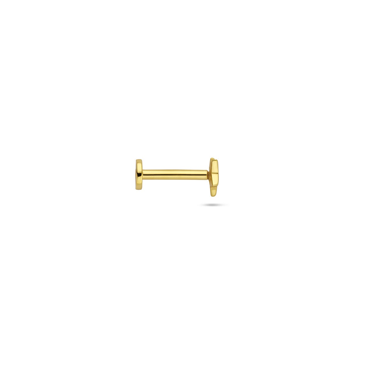 Piercing flat back in argento dorato a forma di stella