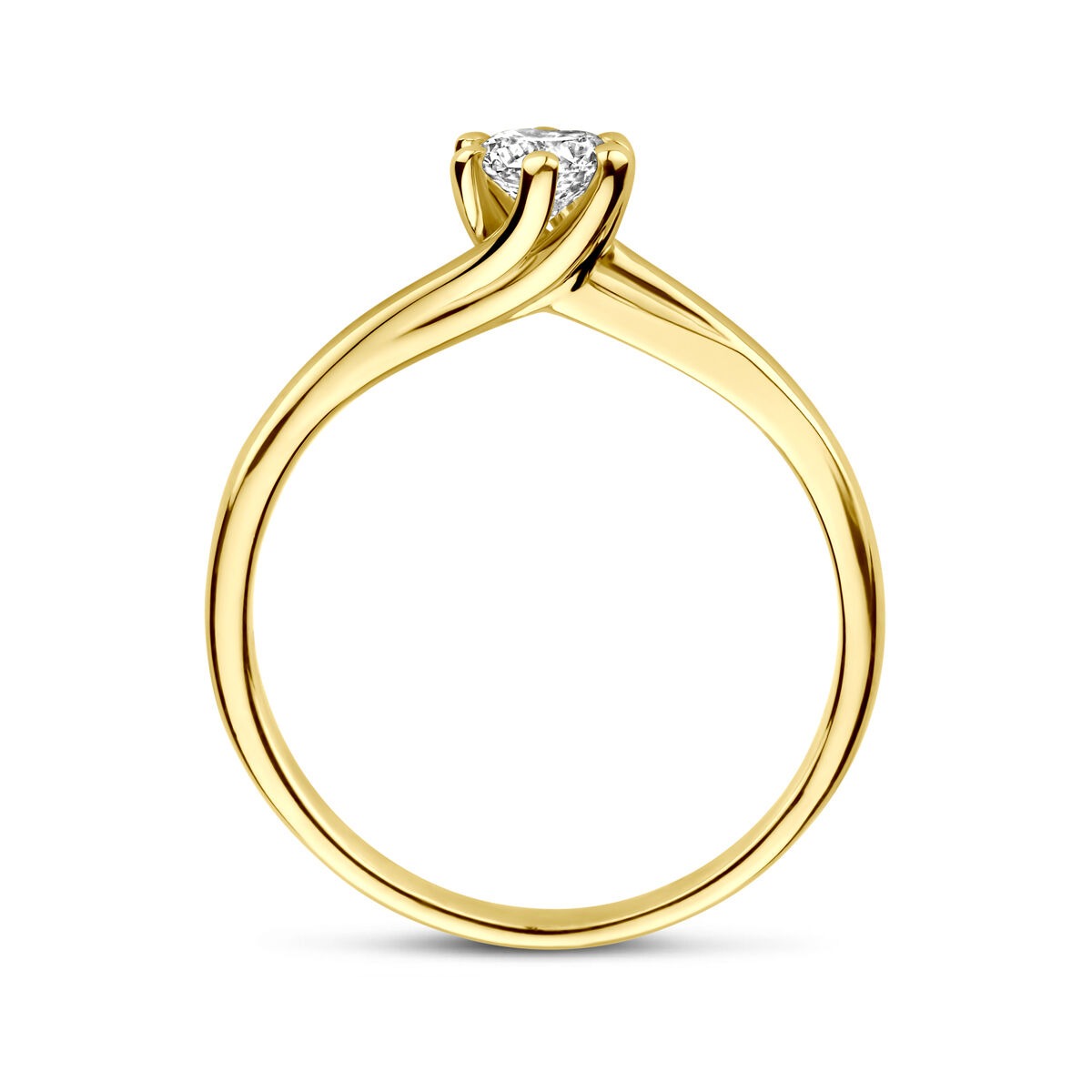 anello in oro giallo 14k con diamante coltivato in laboratorio – 0.30ct