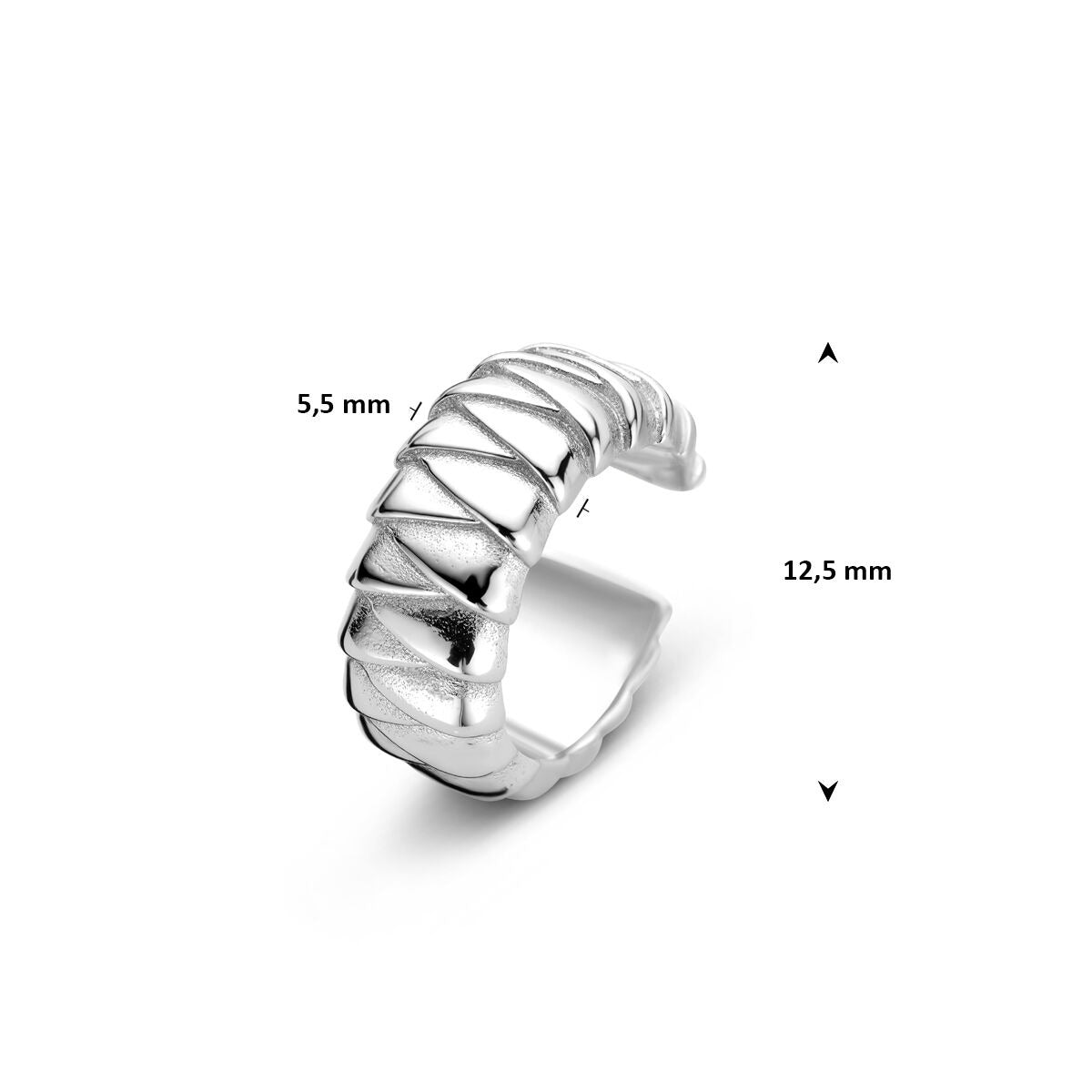 Ear cuff in argento – argento rodiato 925