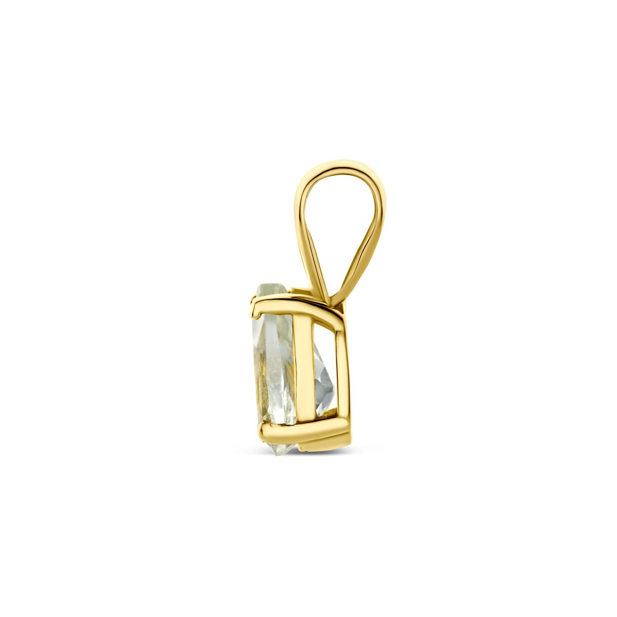 Ciondolo in oro giallo 14k con ametista verde
