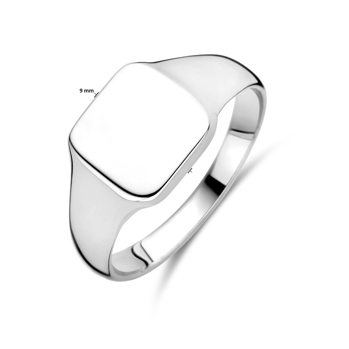 Anello Incisione Quadrato in Argento 925 Rodiato