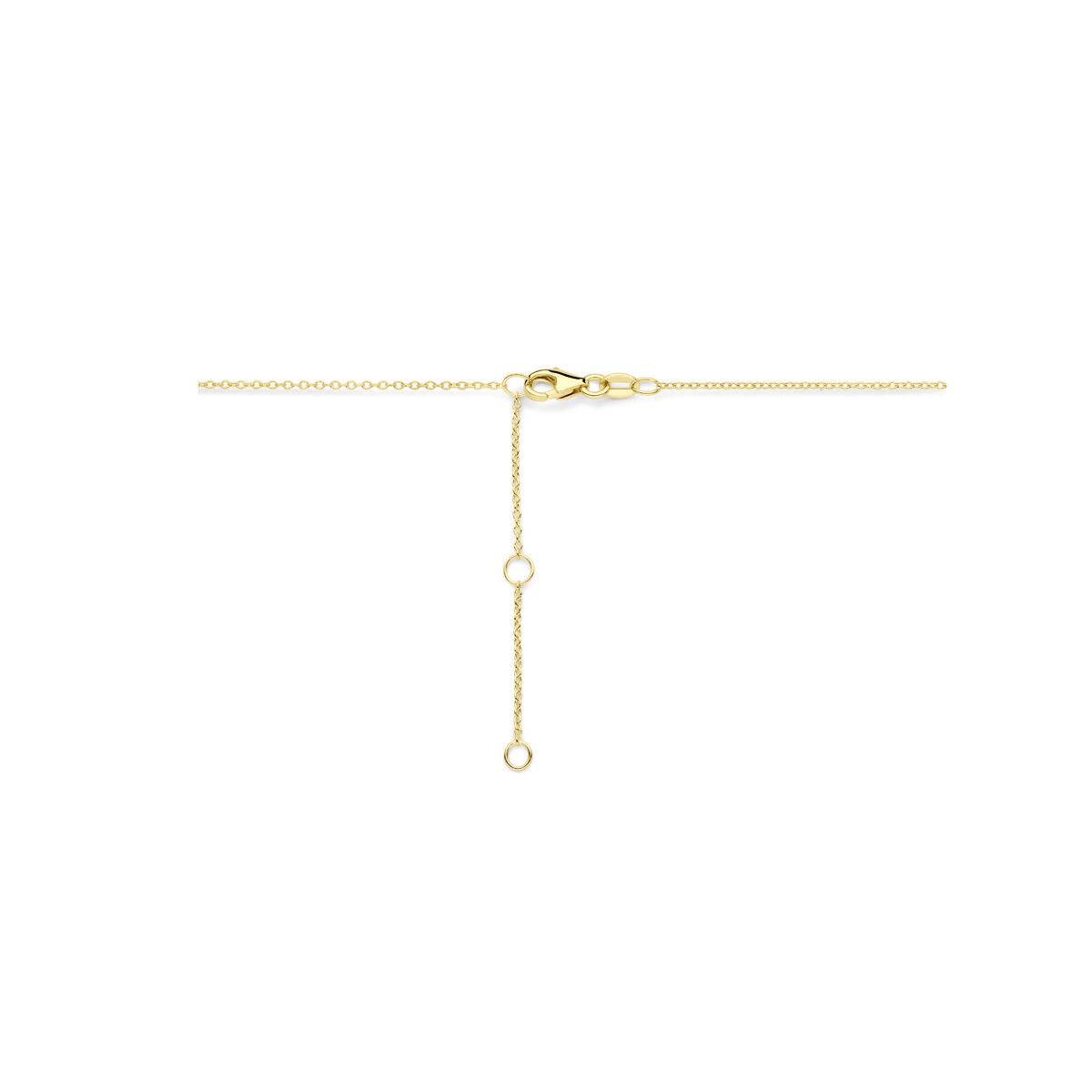 Collana in oro giallo 14k con cuori e diamanti