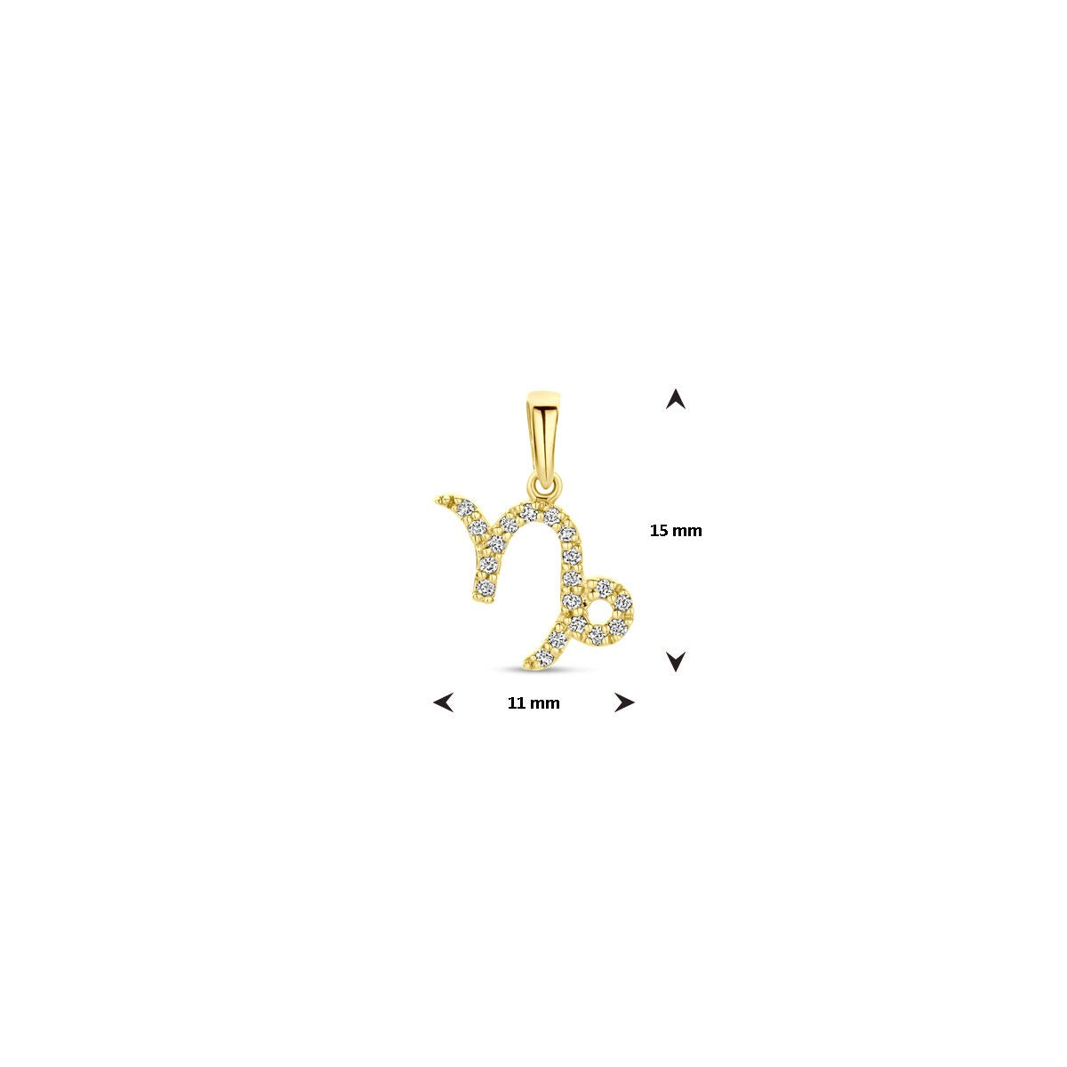 ciondolo segno zodiacale in oro giallo 14k con diamante