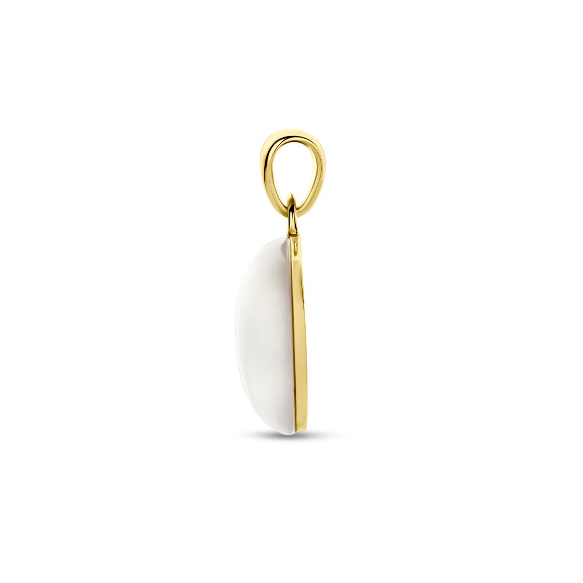 Ciondolo in oro giallo 14k con madreperla 14 mm