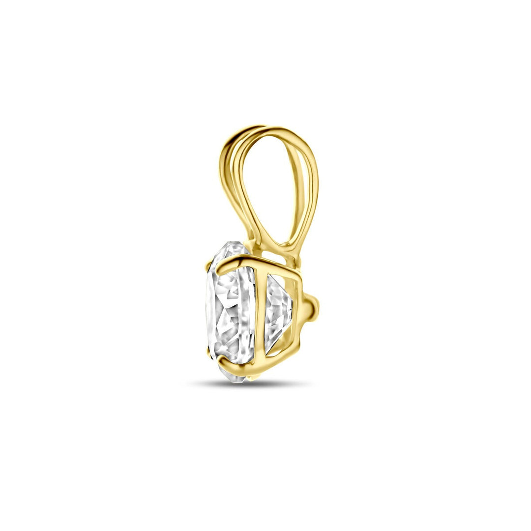 Gouden hanger met zirkonia – 9k geelgoud, solitaire zetting