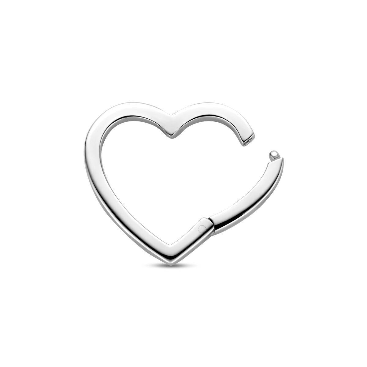 Connettore cuore in argento rodiato