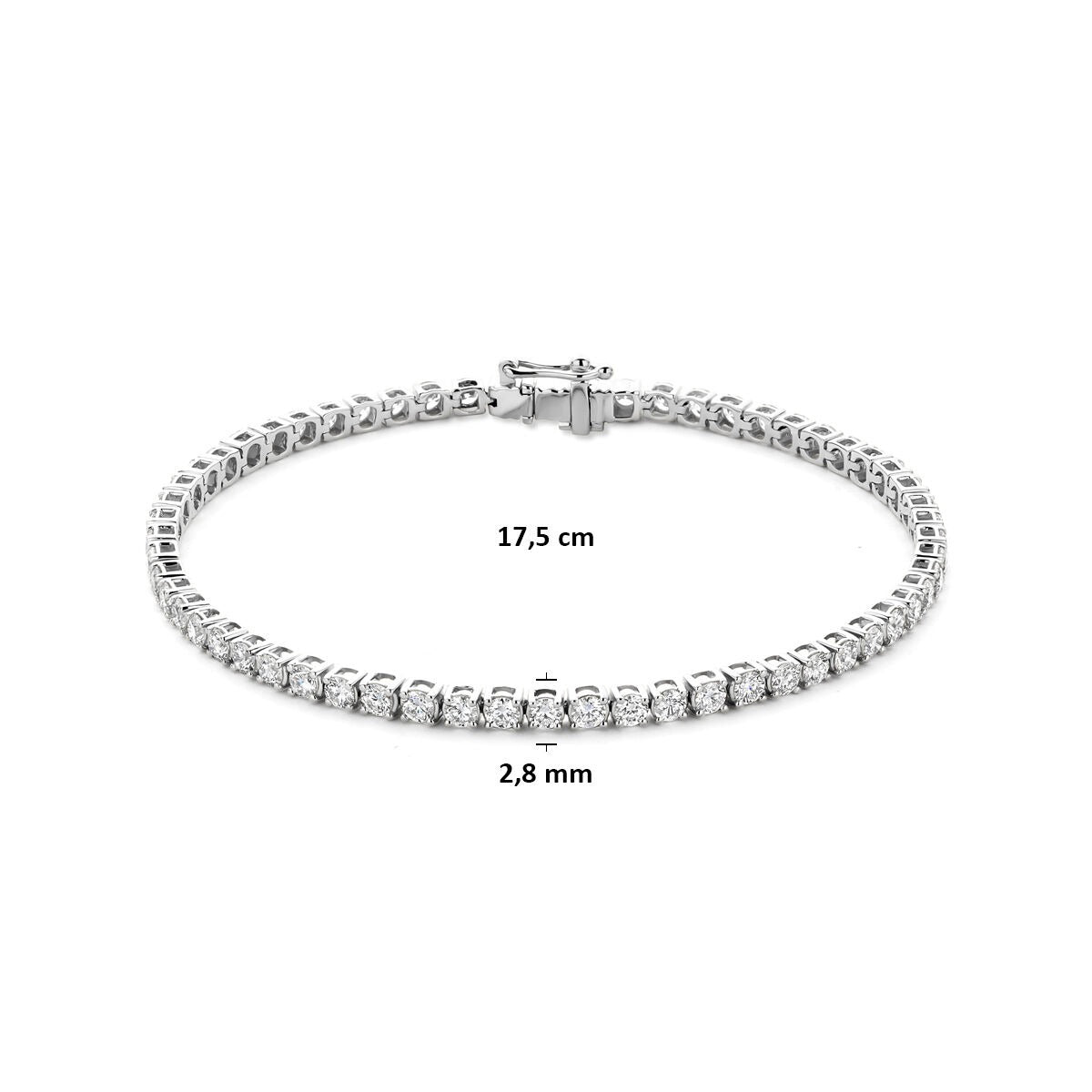 Bracciale tennis in oro bianco 14k con diamante lab grown