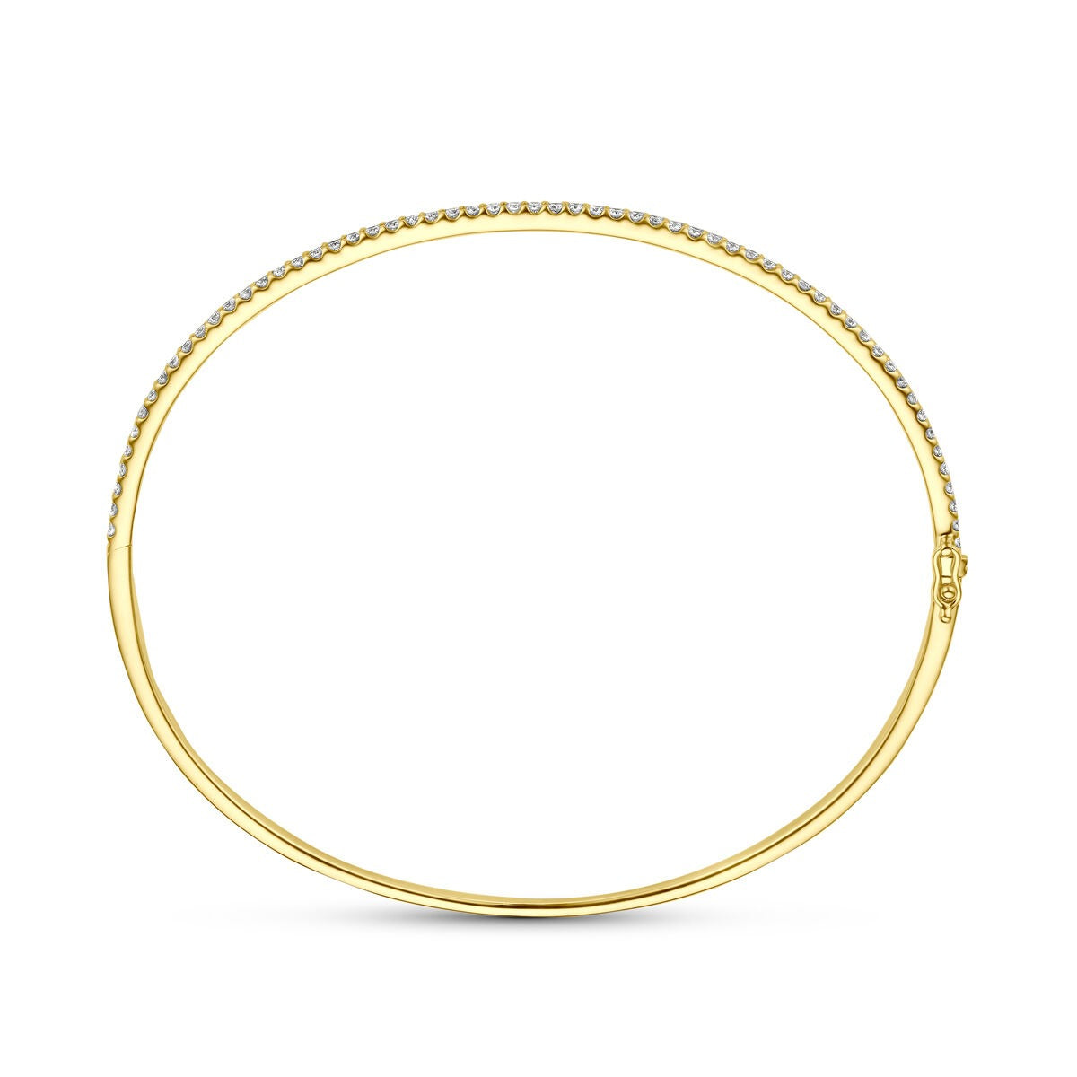 Bracciale rigido in oro giallo 14k con diamante