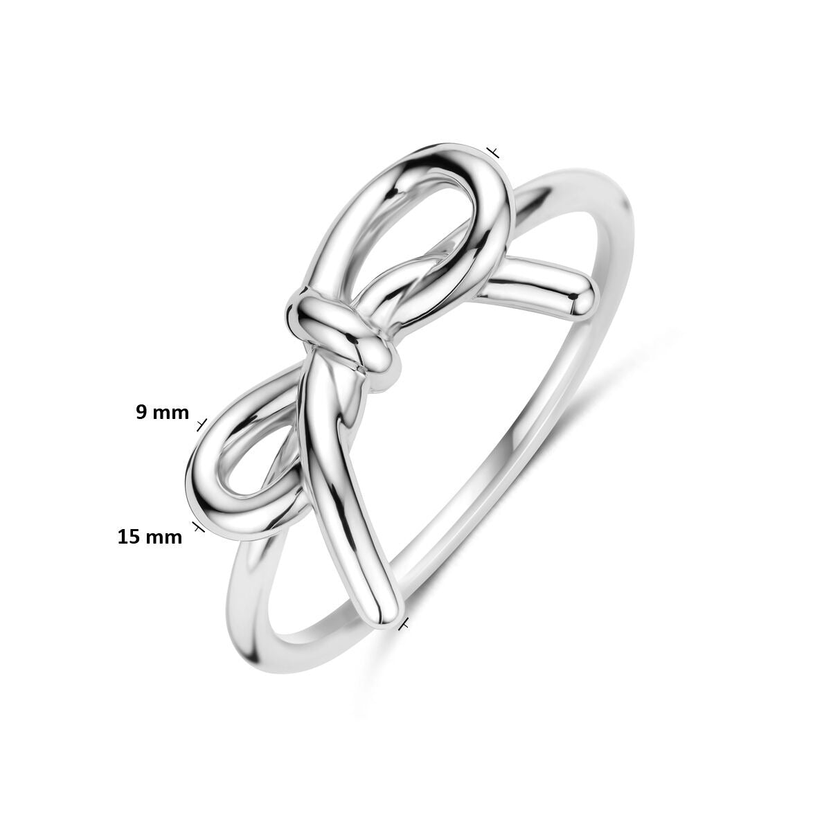 Anello da donna in argento a forma di fiocco – argento 925 rodiato
