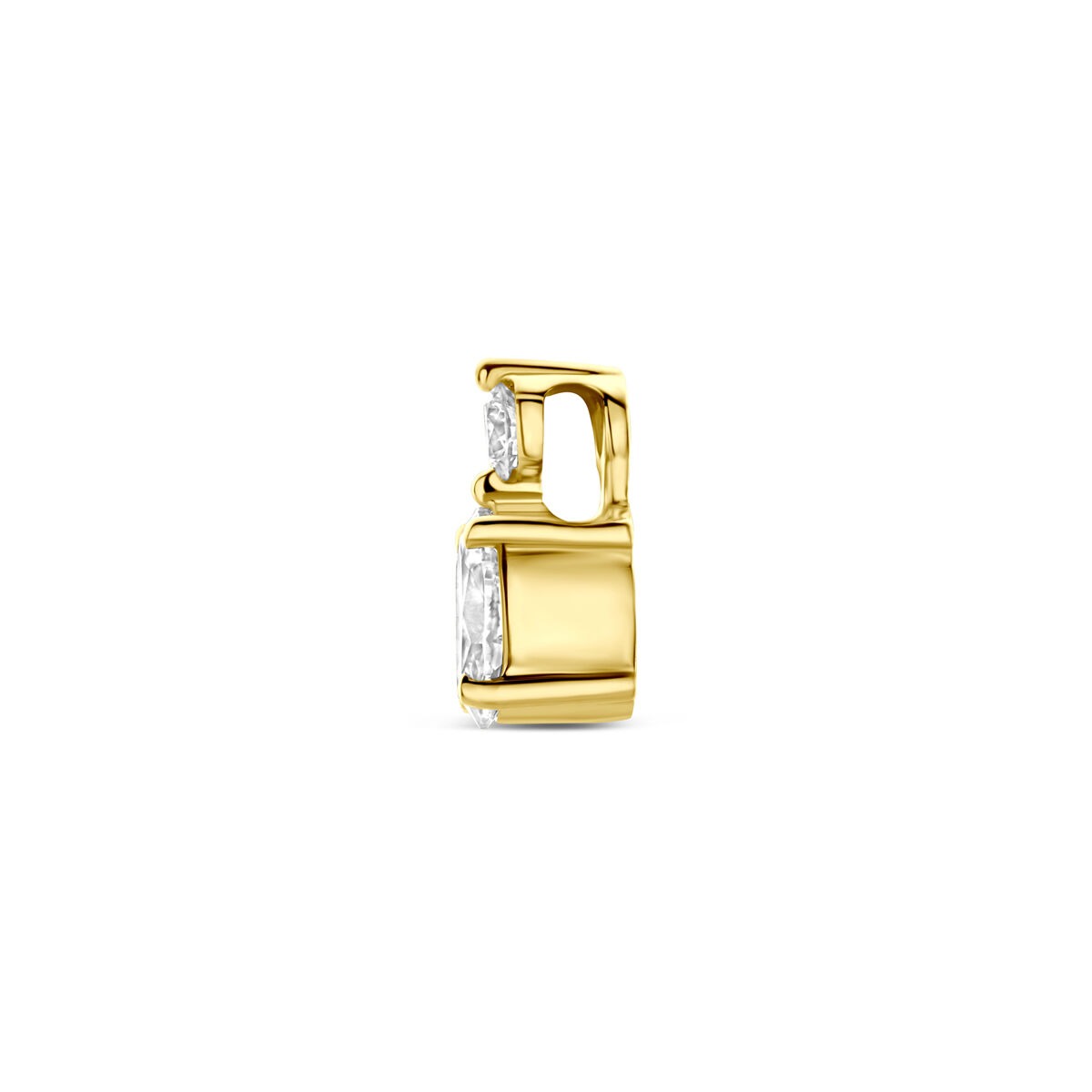Ciondolo in oro giallo 14k con diamante lab grown