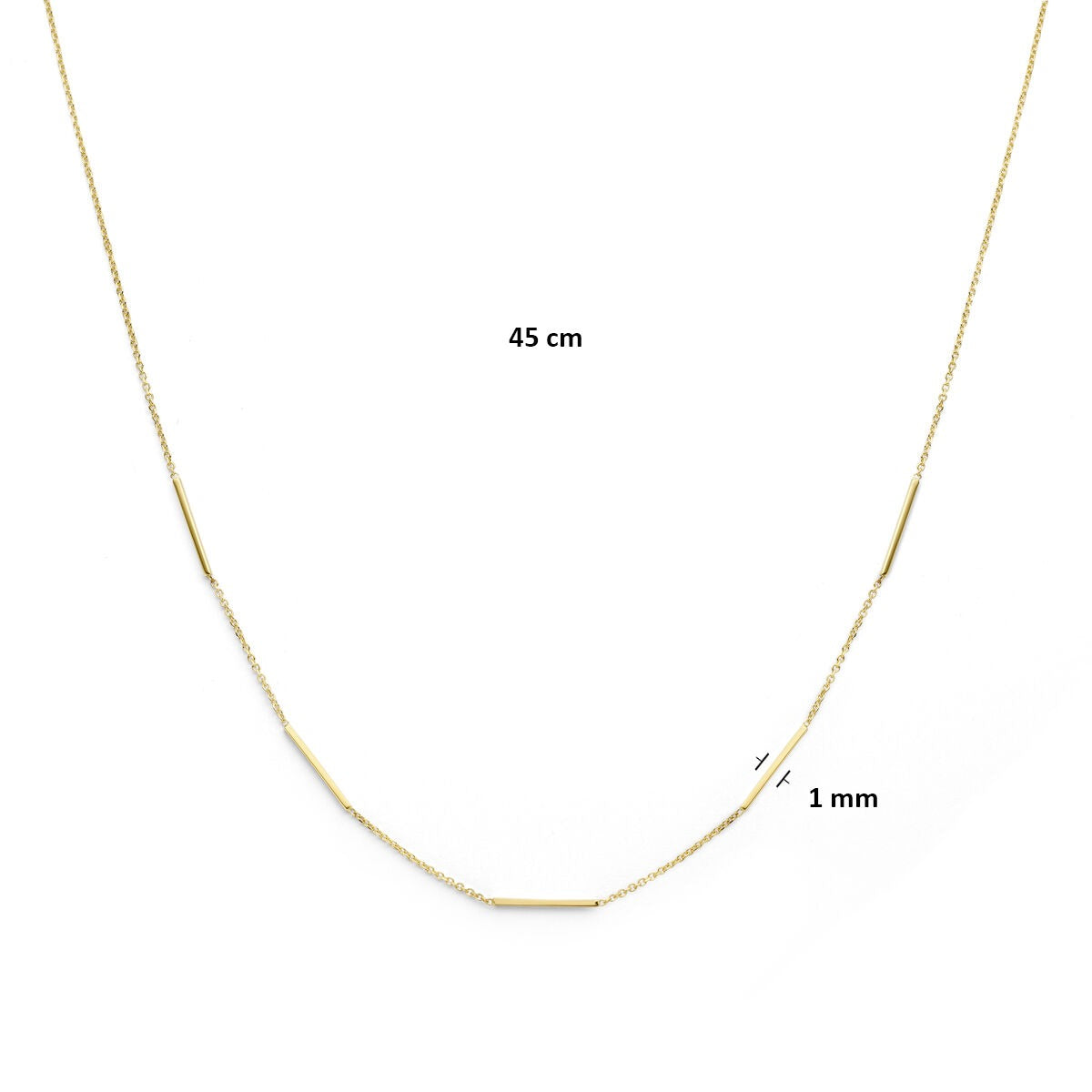 Collana in oro giallo 14k con tubetti