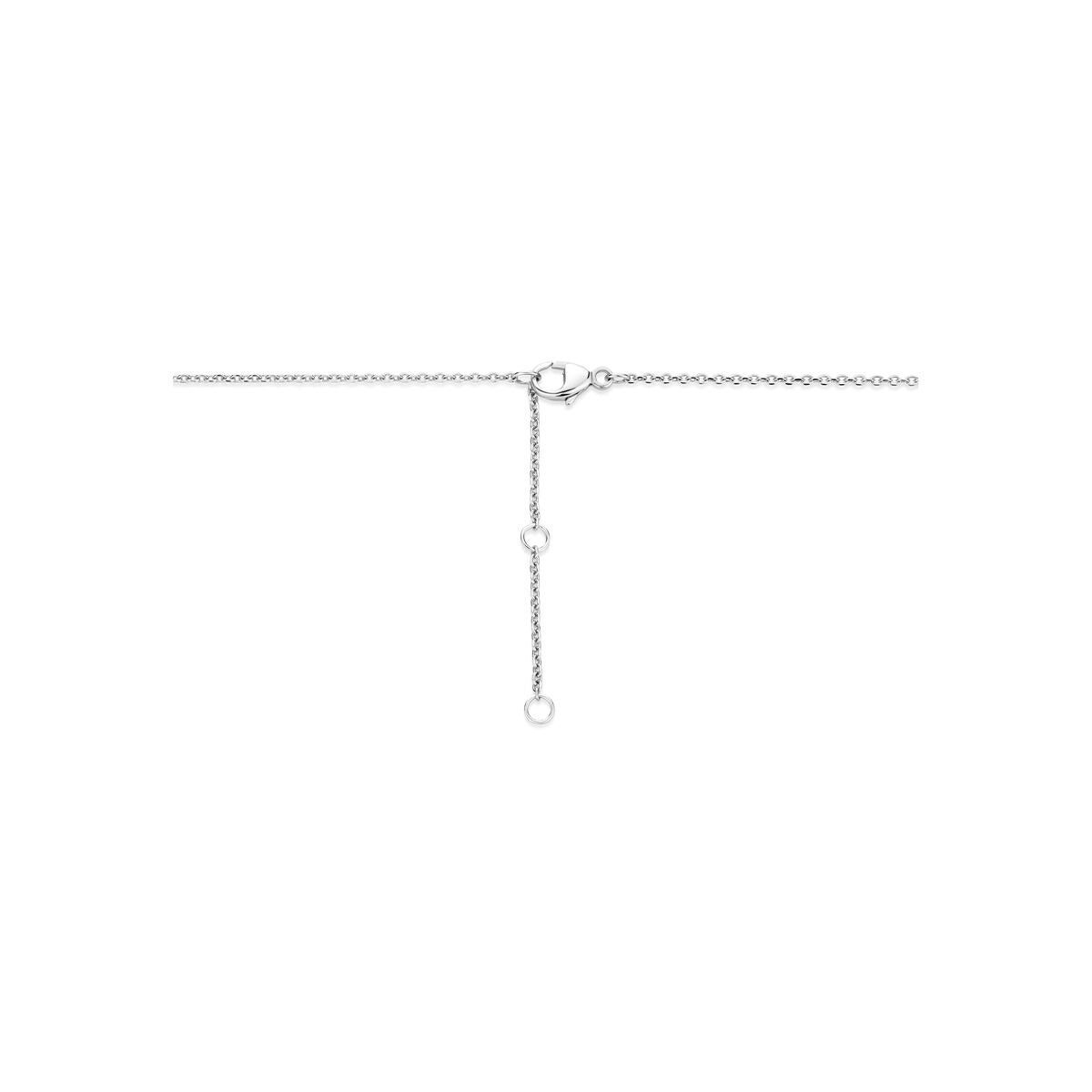Collana in argento 925 rodiato con lettera e zircone