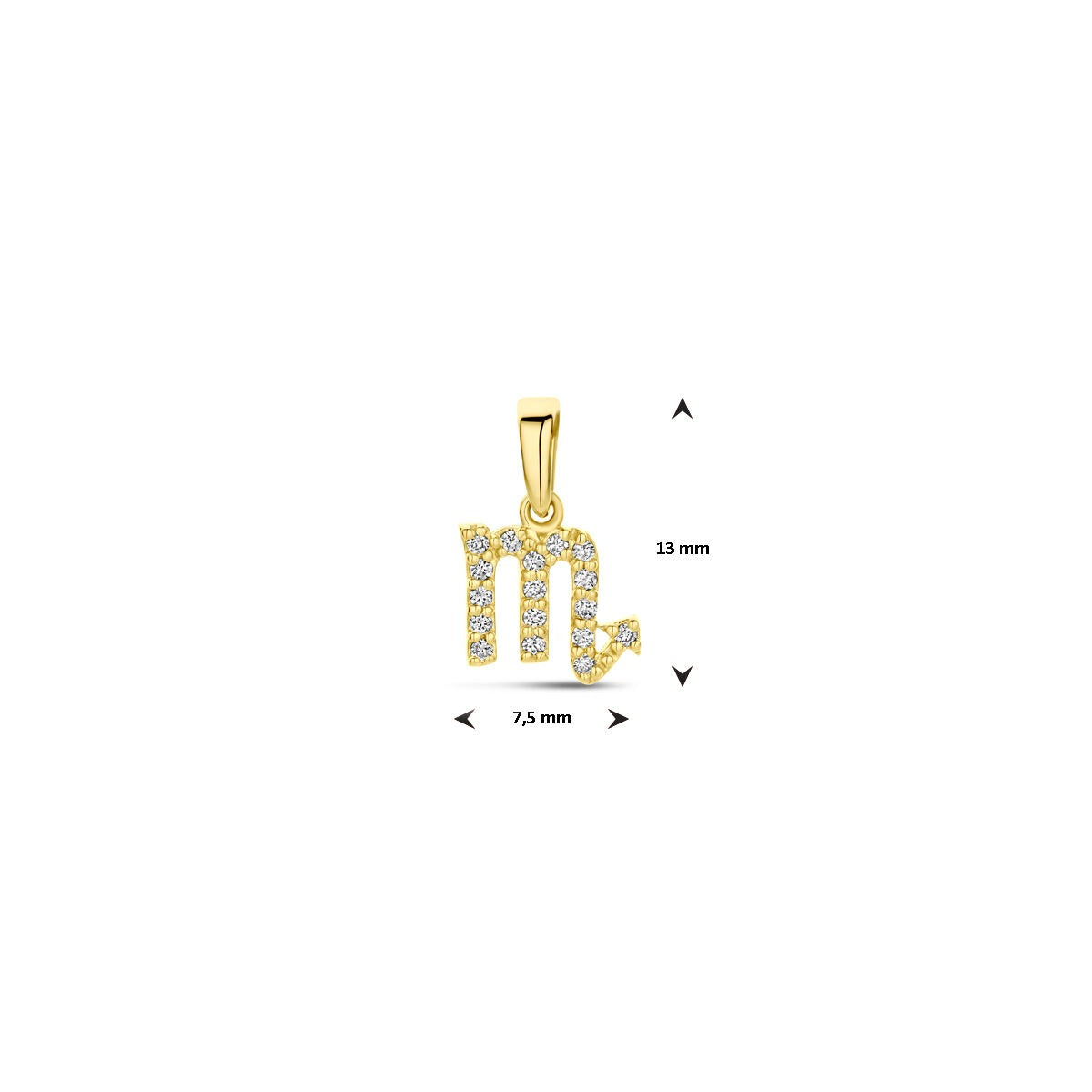 ciondolo segno zodiacale in oro giallo 14k con diamante