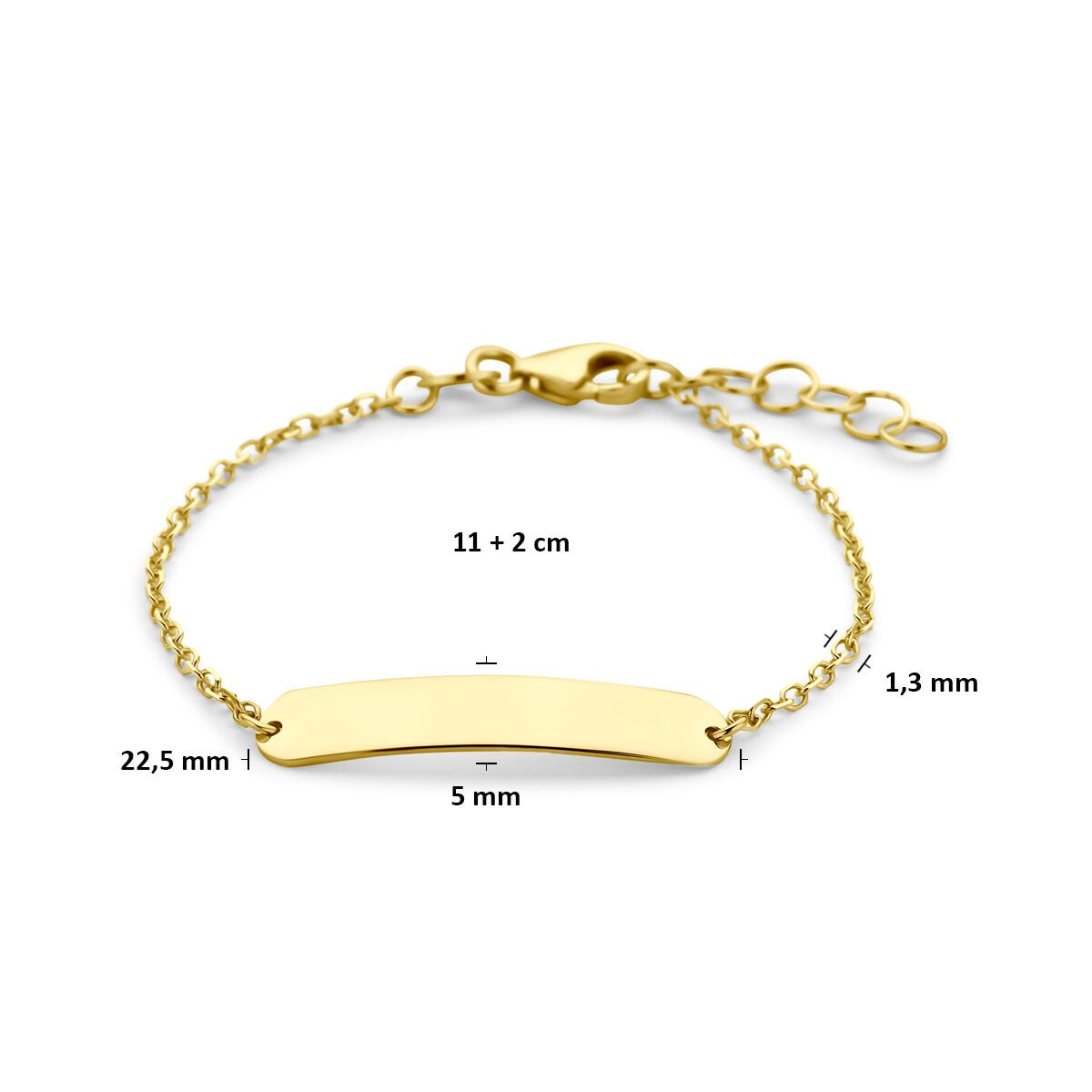 Bracciale da incisione per neonati in oro giallo 9k