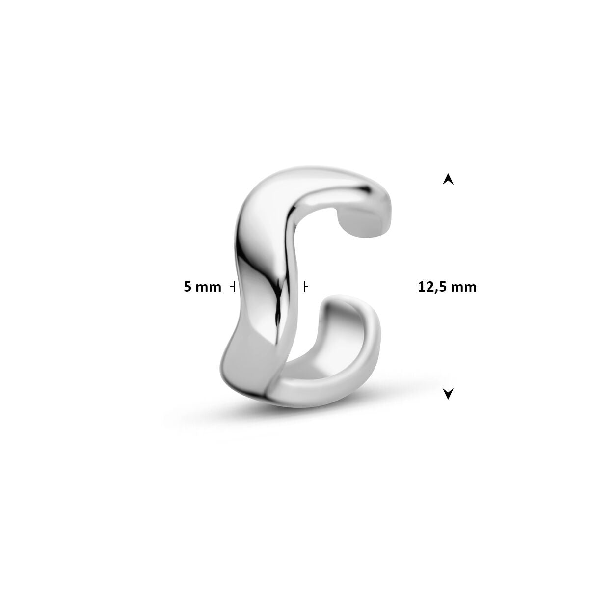 Ear cuff in argento – argento 925 rodiato