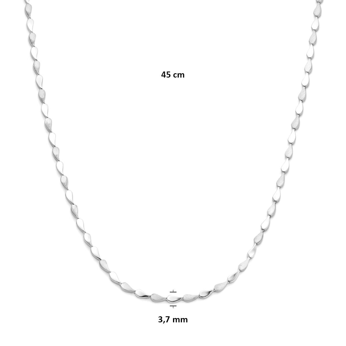 Collana in argento 925 rodiato a maglia