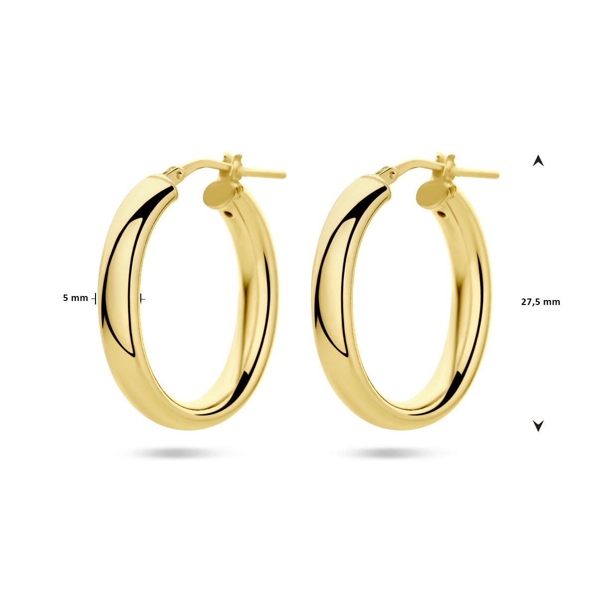 Orecchini a cerchio in argento 925 dorati in oro giallo