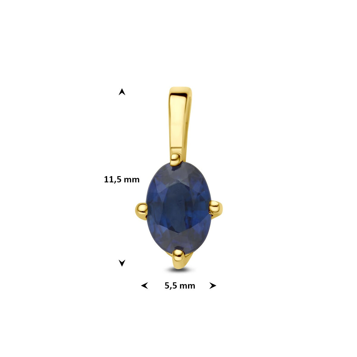 Ciondolo in oro giallo 14k con zaffiro