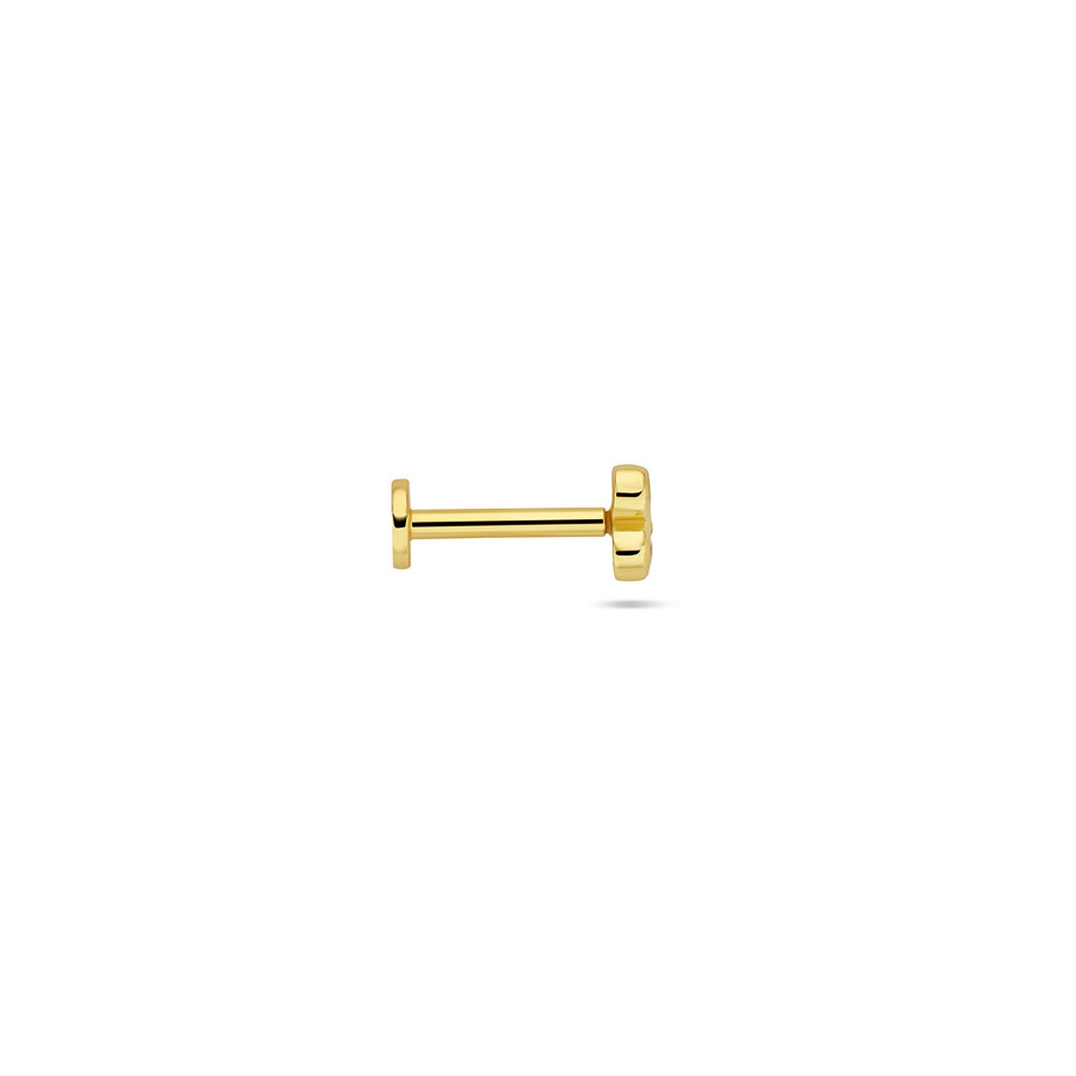 Piercing flat back in argento dorato con zircone - argento 925