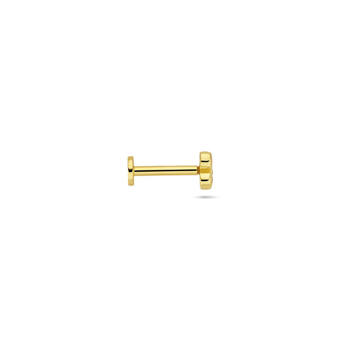 Verguld zilveren flat back piercing met zirkonia – 925 zilver
