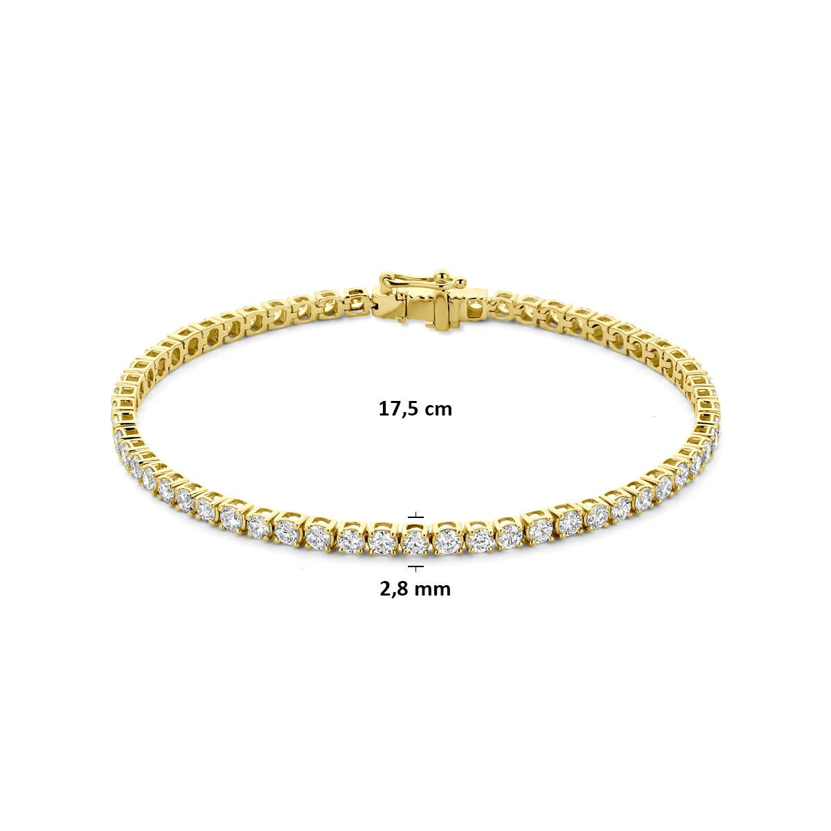 Bracciale tennis in oro 14k con diamante lab grown