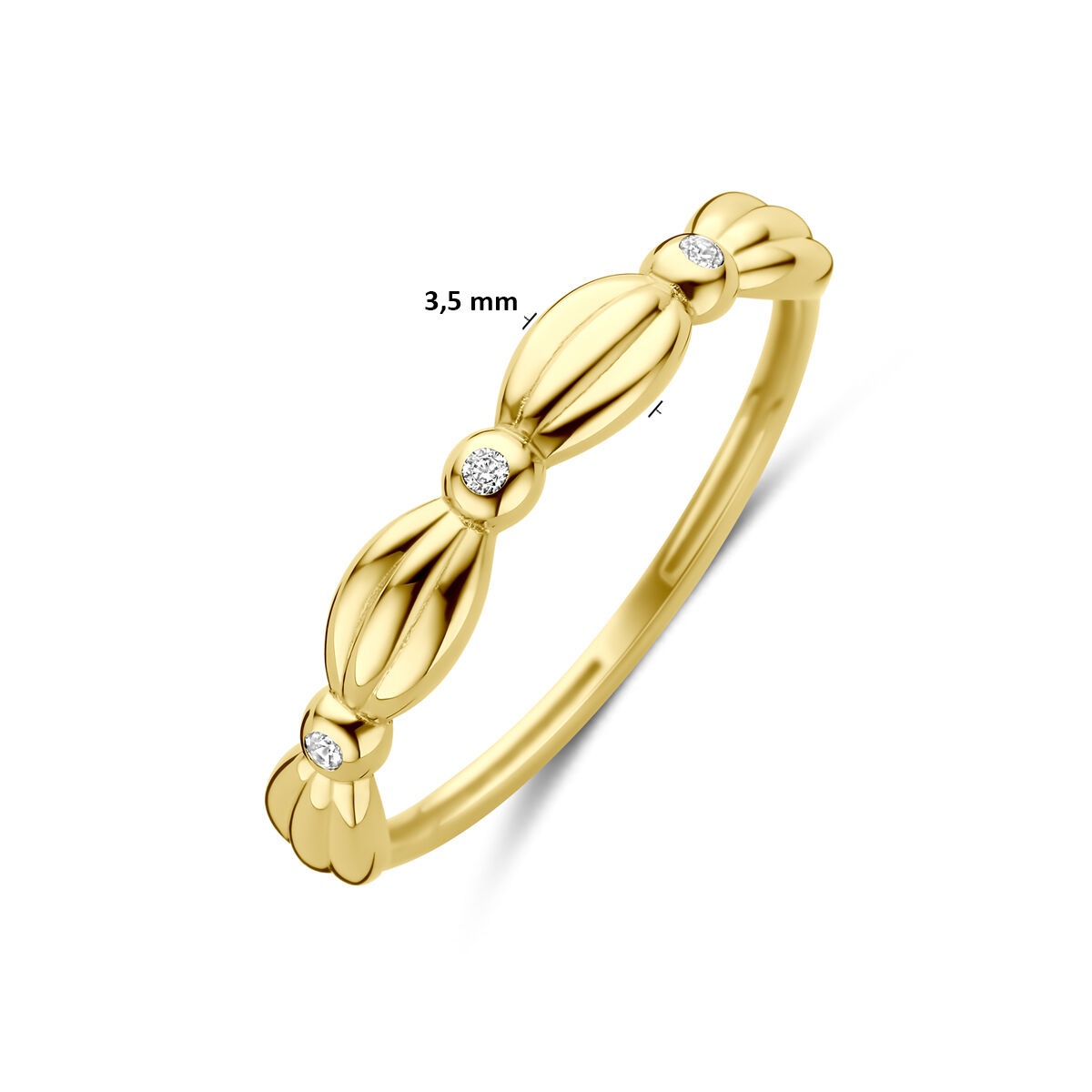 Anello da donna in oro con zircone – oro giallo 14k