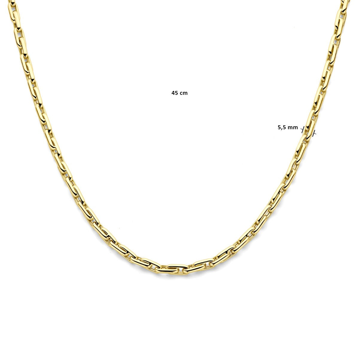 Collana ad ancora in oro giallo 14k