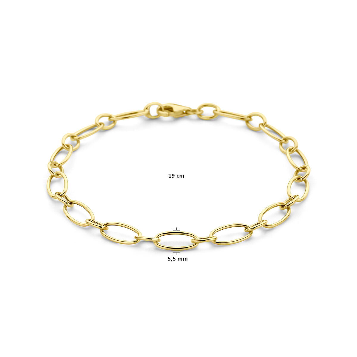 Bracciale ancora in oro giallo 14K con chiusura a moschettone